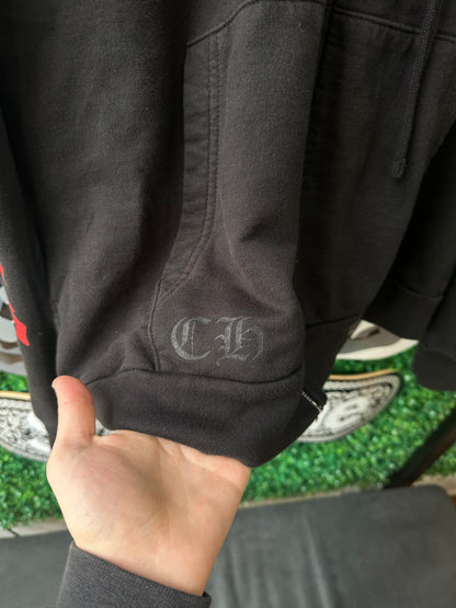 Chrome Hearts Red Cross Zip Up Hoodie