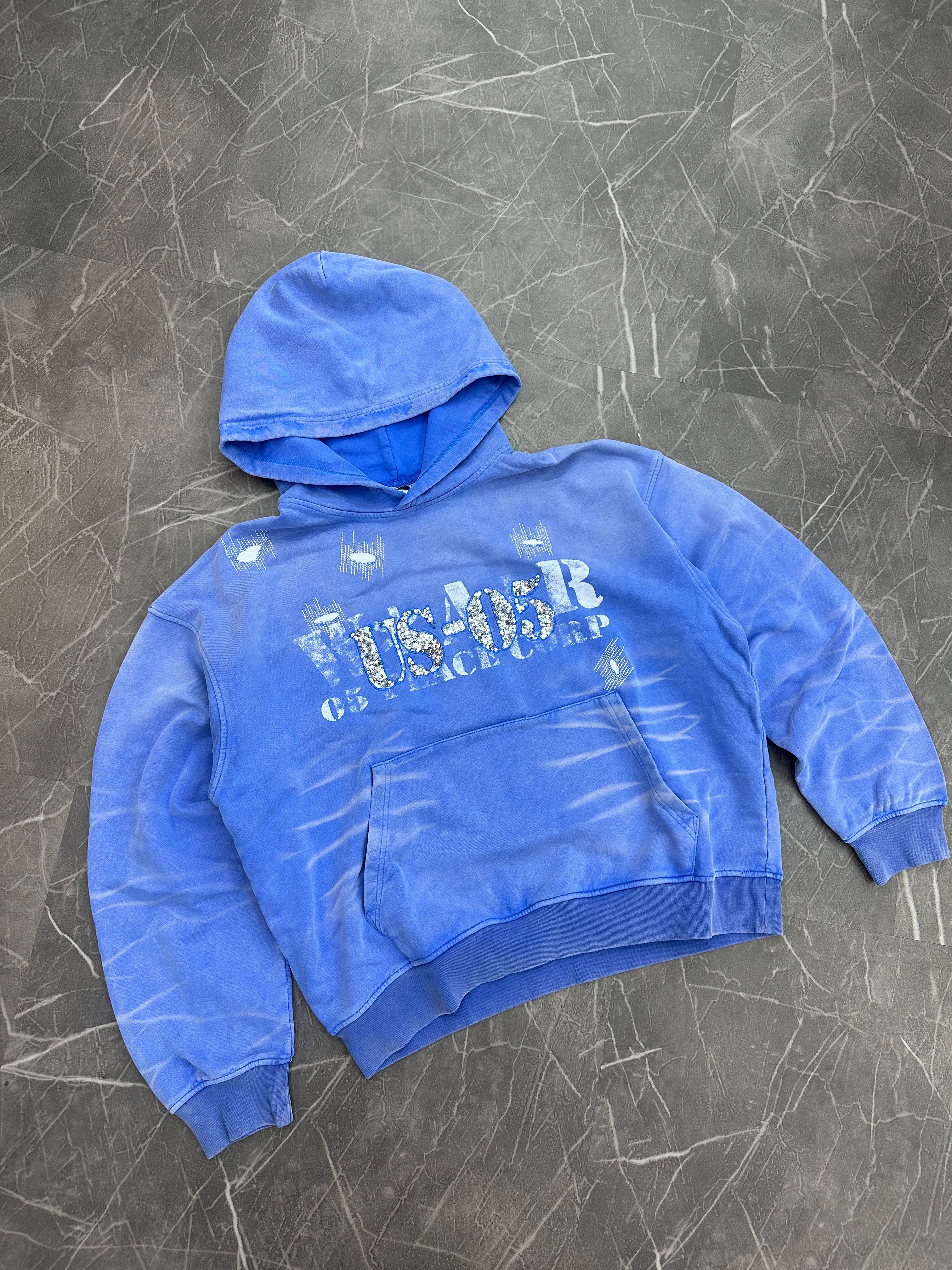 Unlikely Streetwear Faded Blue Sequence Pullover