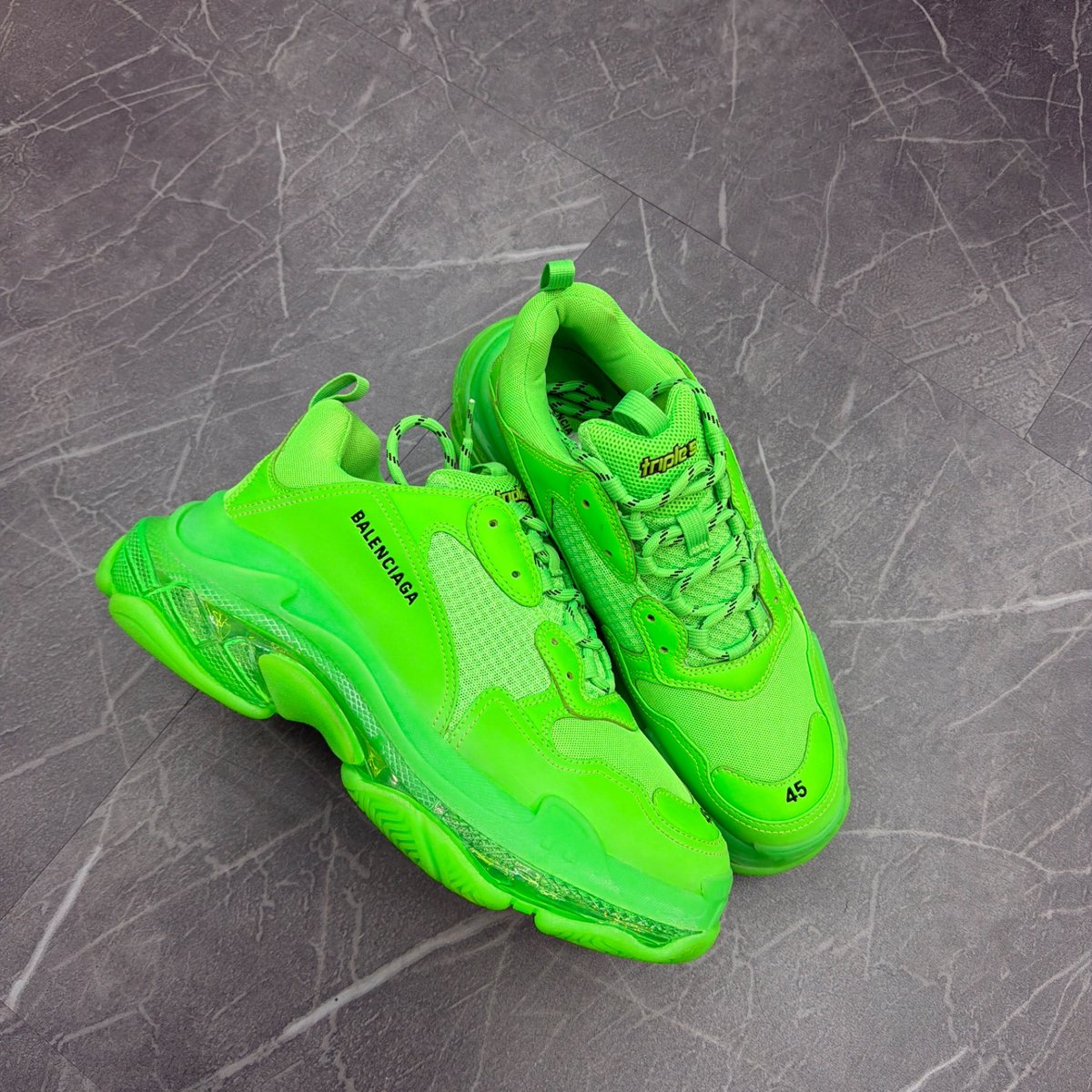 Balenciaga Triple S Soft Neon Green Clear Sole (Size 45) (VNDS)