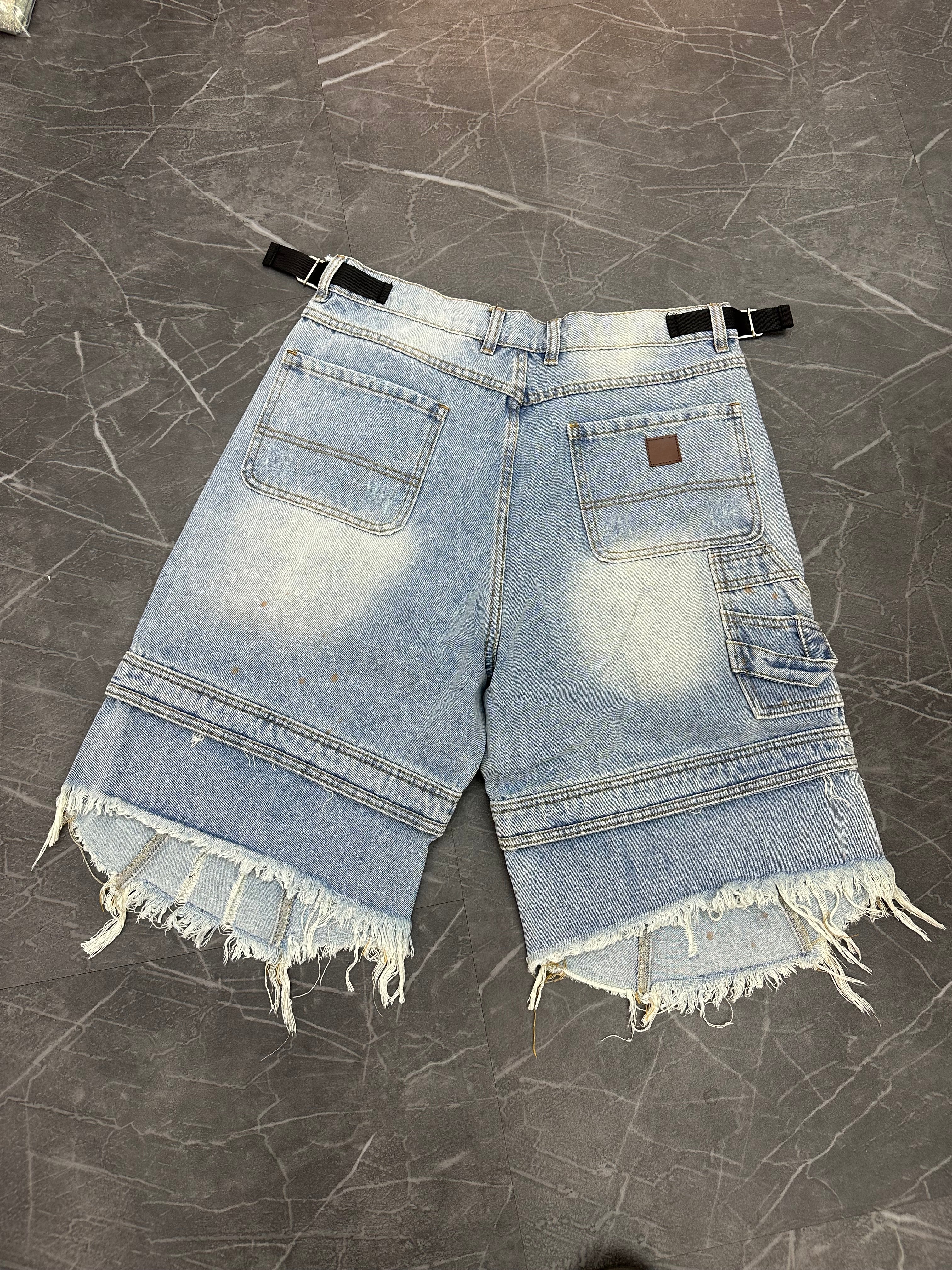 Undeveloped Azul Distressed Cargo Shorts