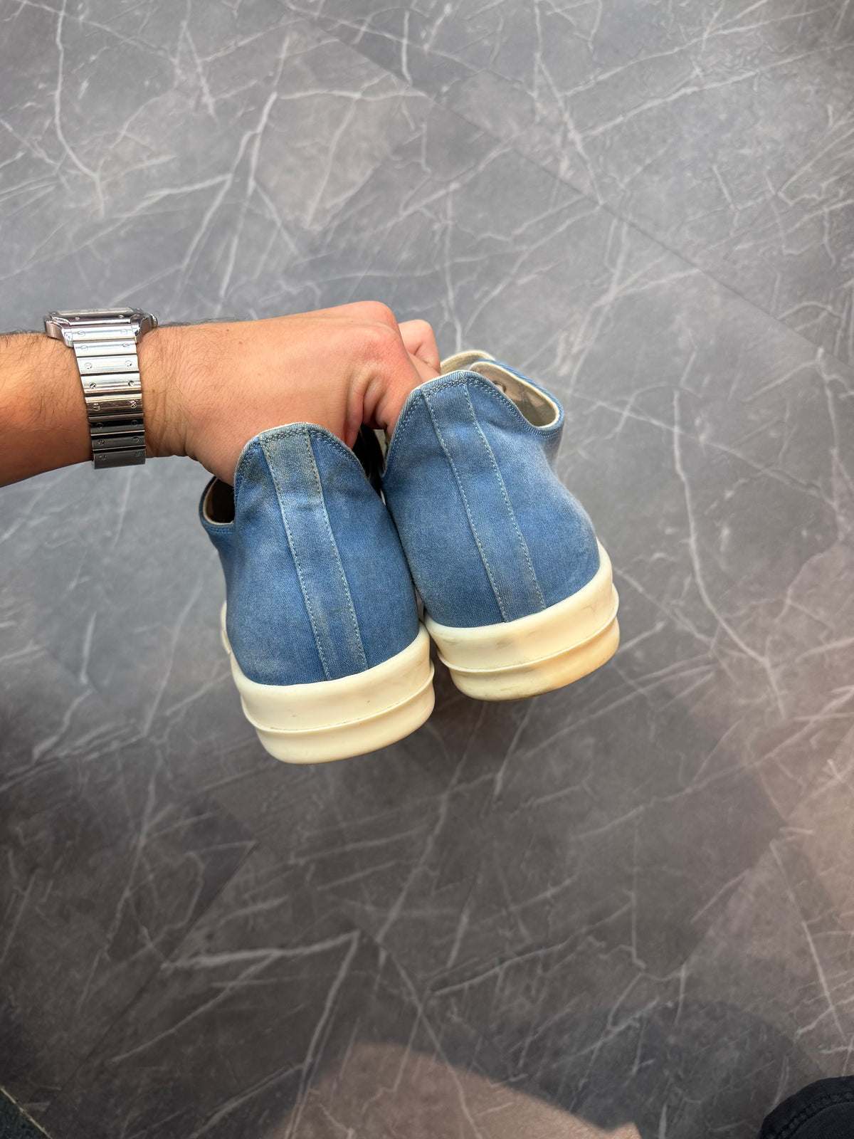 Rick Owens Ramone Cyan Blue Sneakers