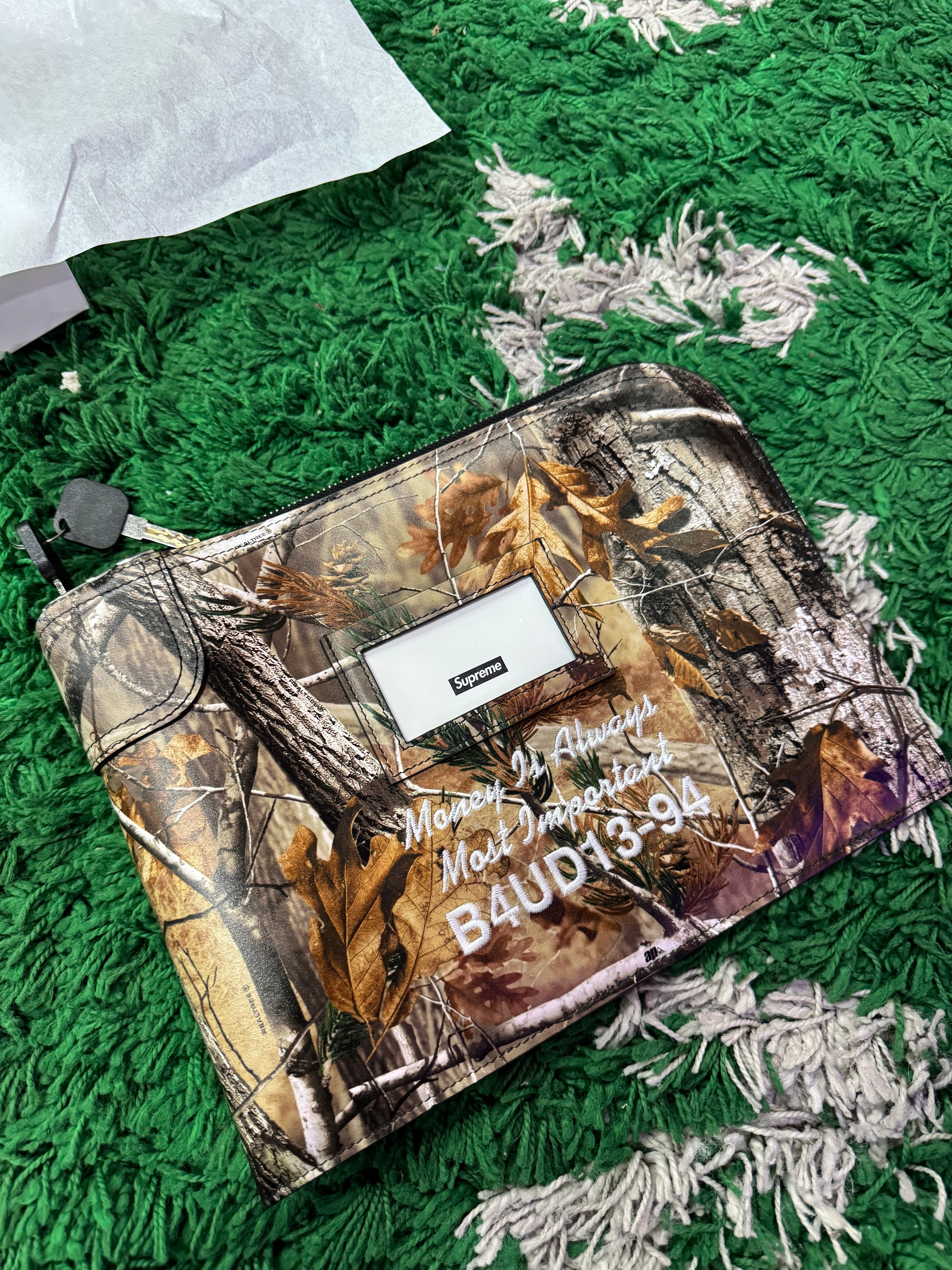 Supreme Leather Money Bag “Realtree Hardwoods Camo”