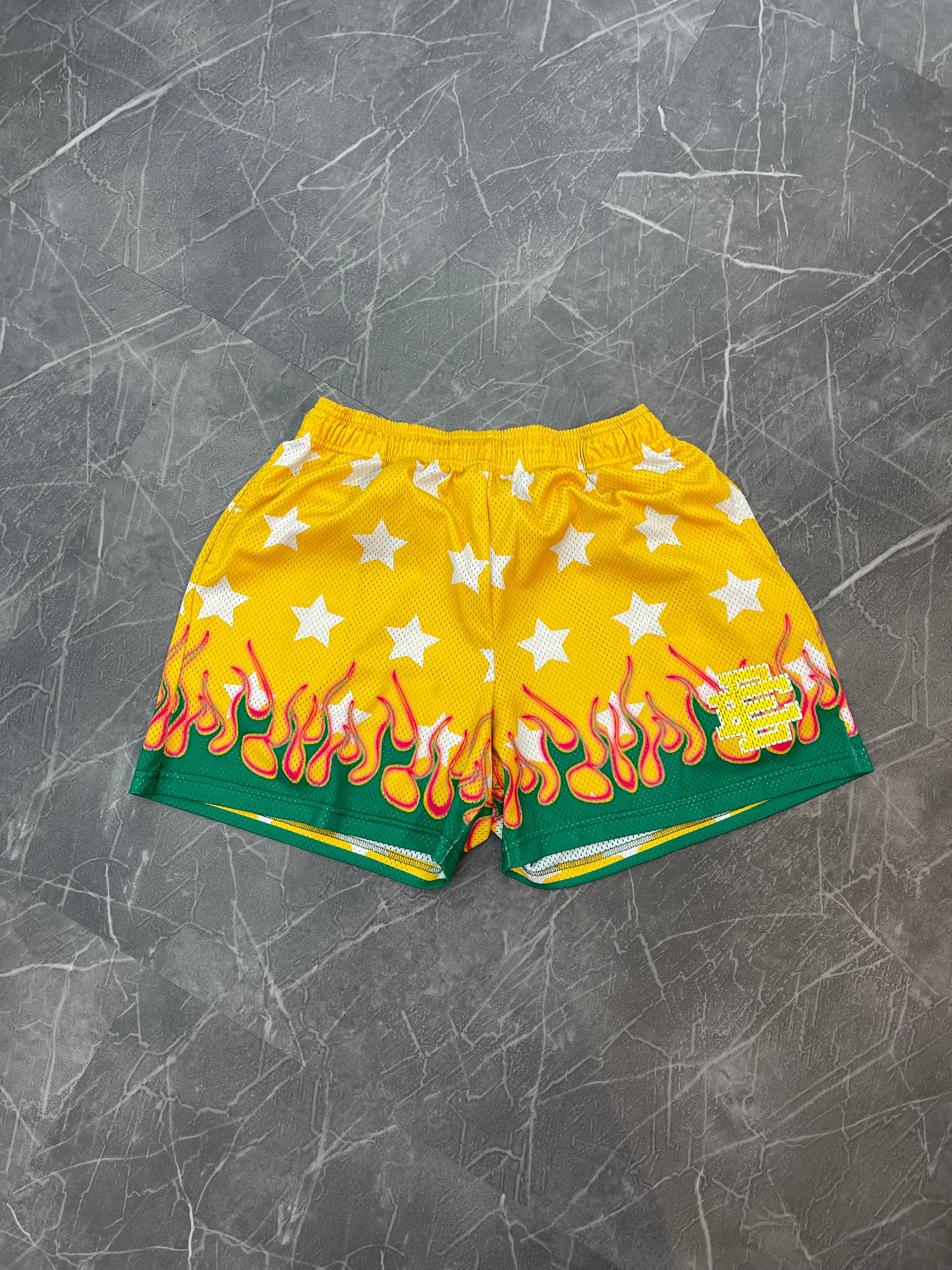 Eric Emanuel “Yellow Flame” Shorts