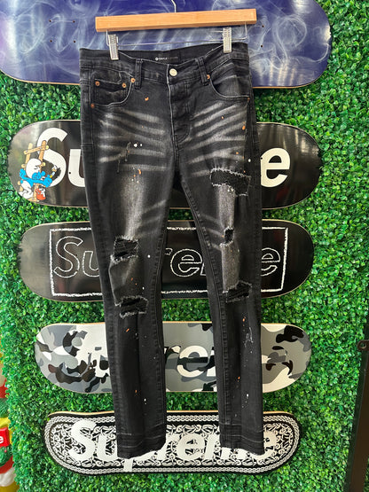 Purple Brand Jeans Paint Splatter Black (30)