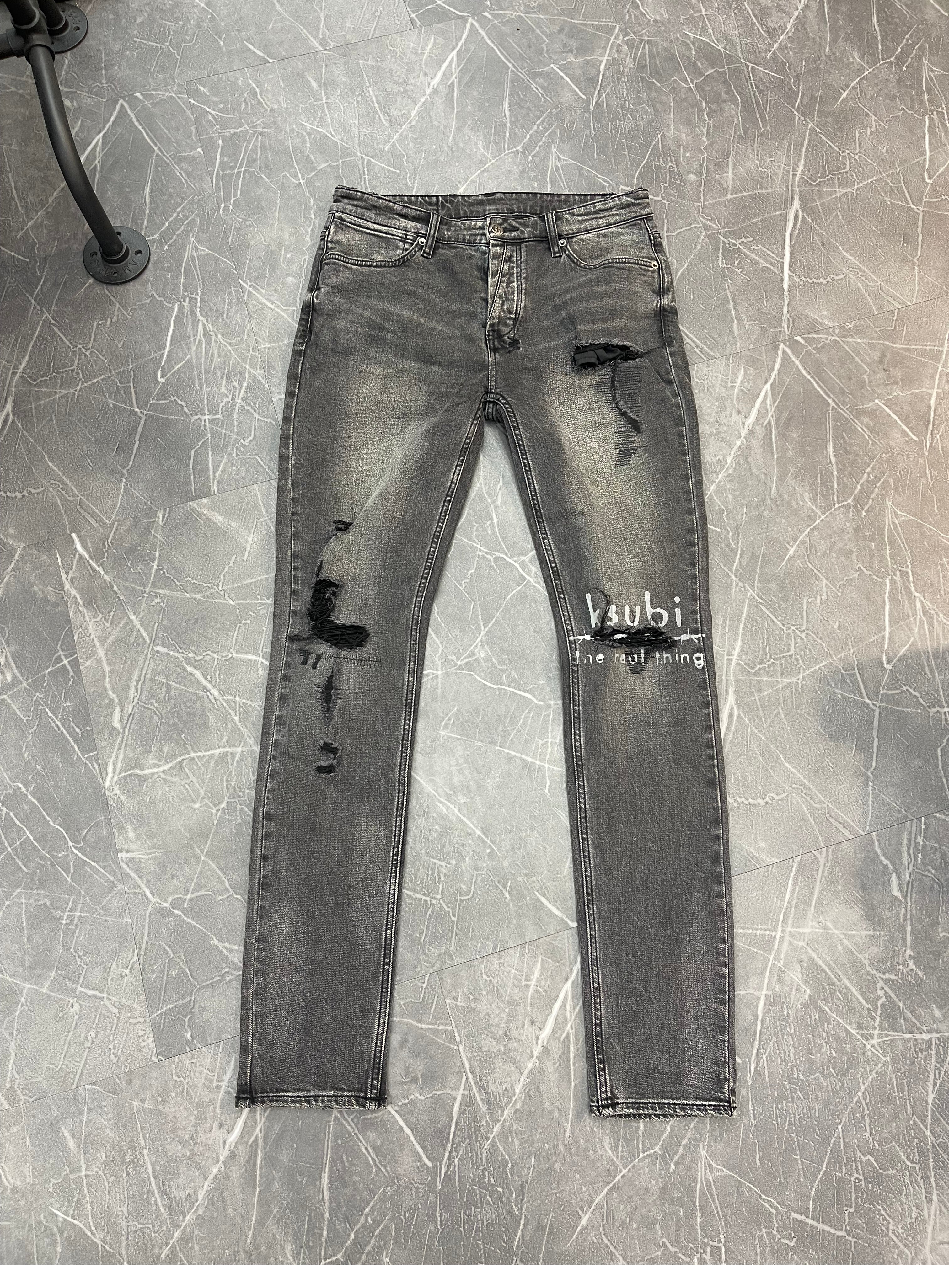 Ksubi Jeans “Washed Black/Grey Ripped Knee” (33)
