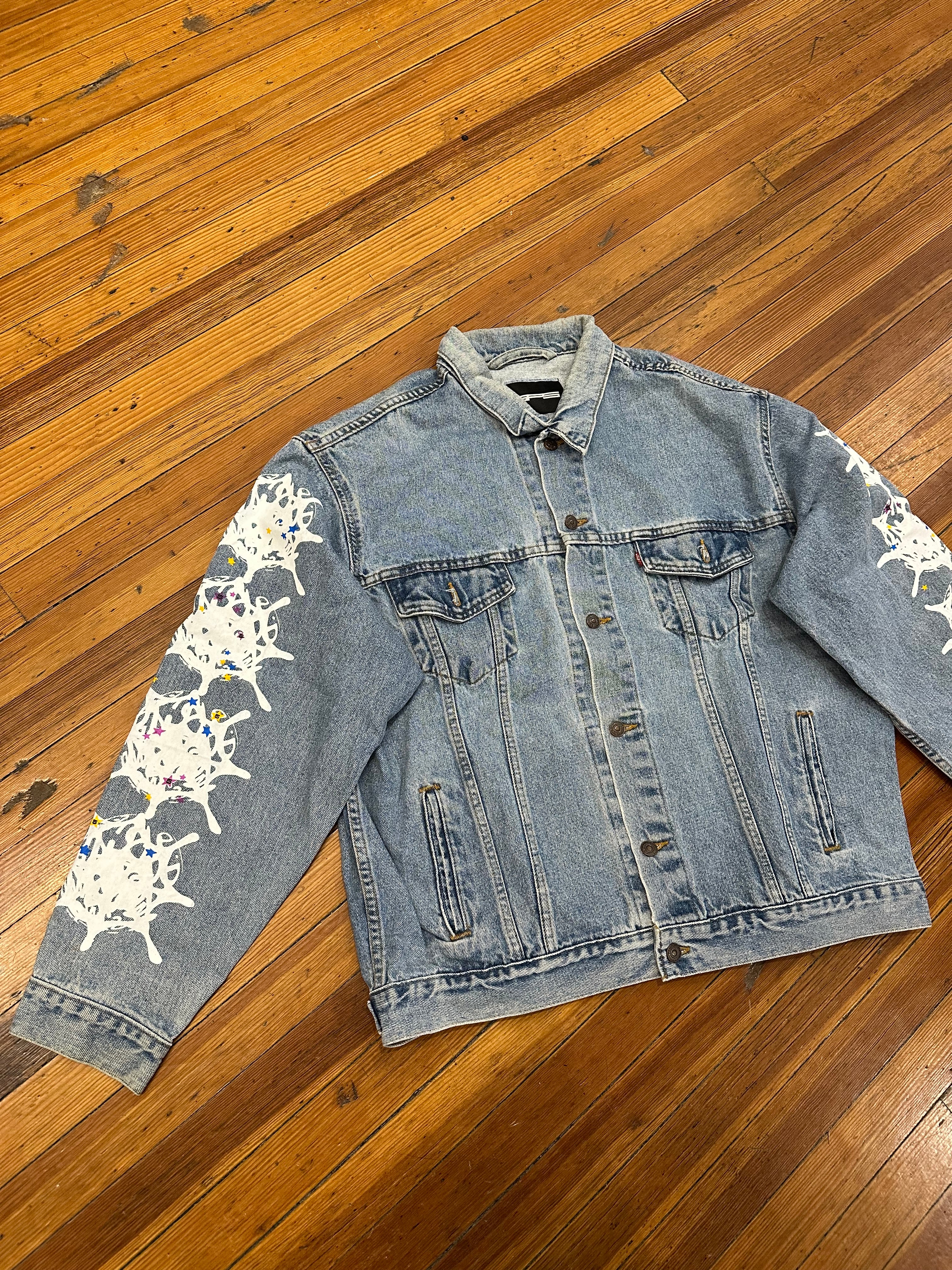 Sp5der Web Denim Trucker Jacket “Light Wash”