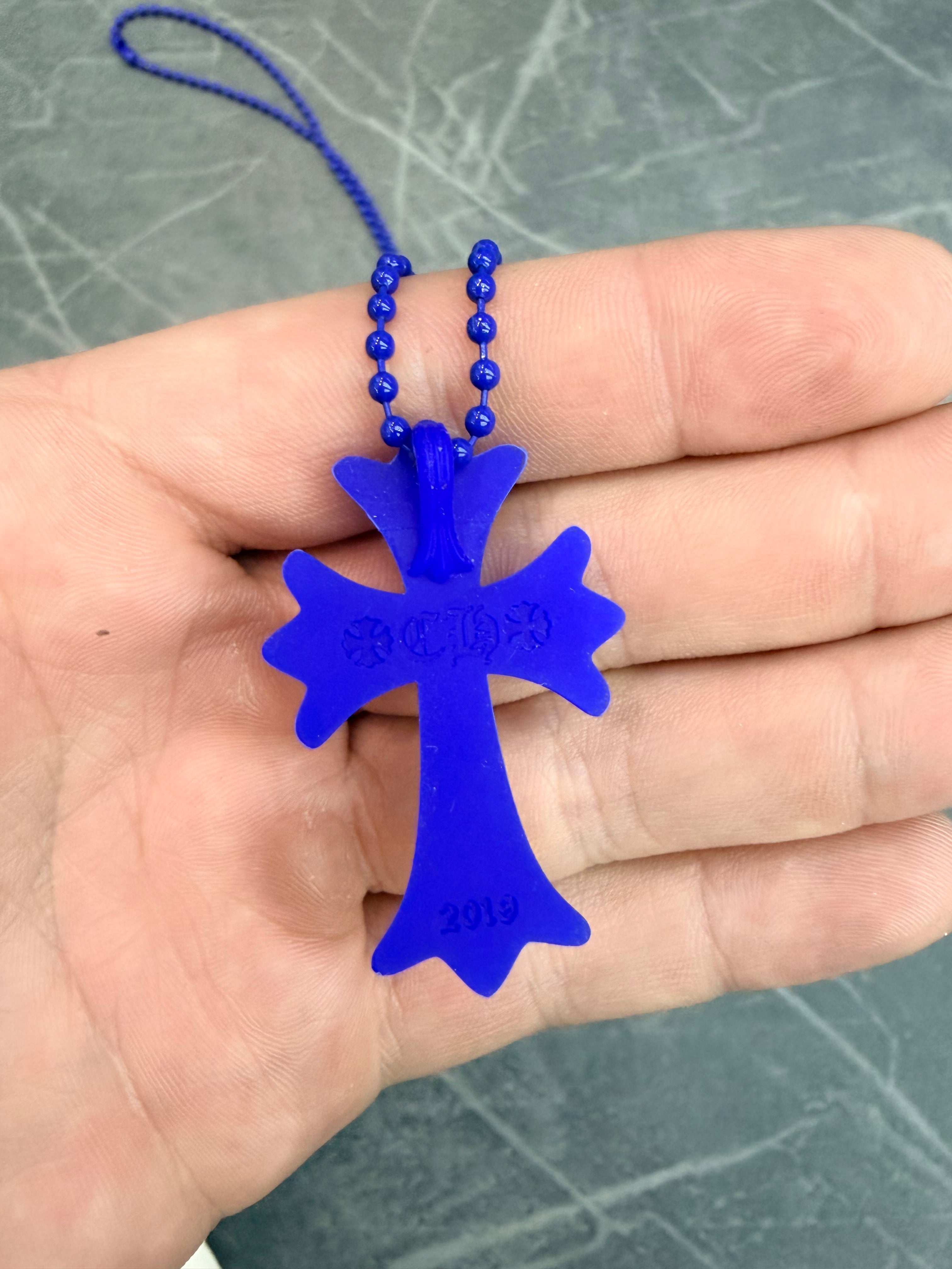 Chrome Hearts Blue Silicone Cross Pendant