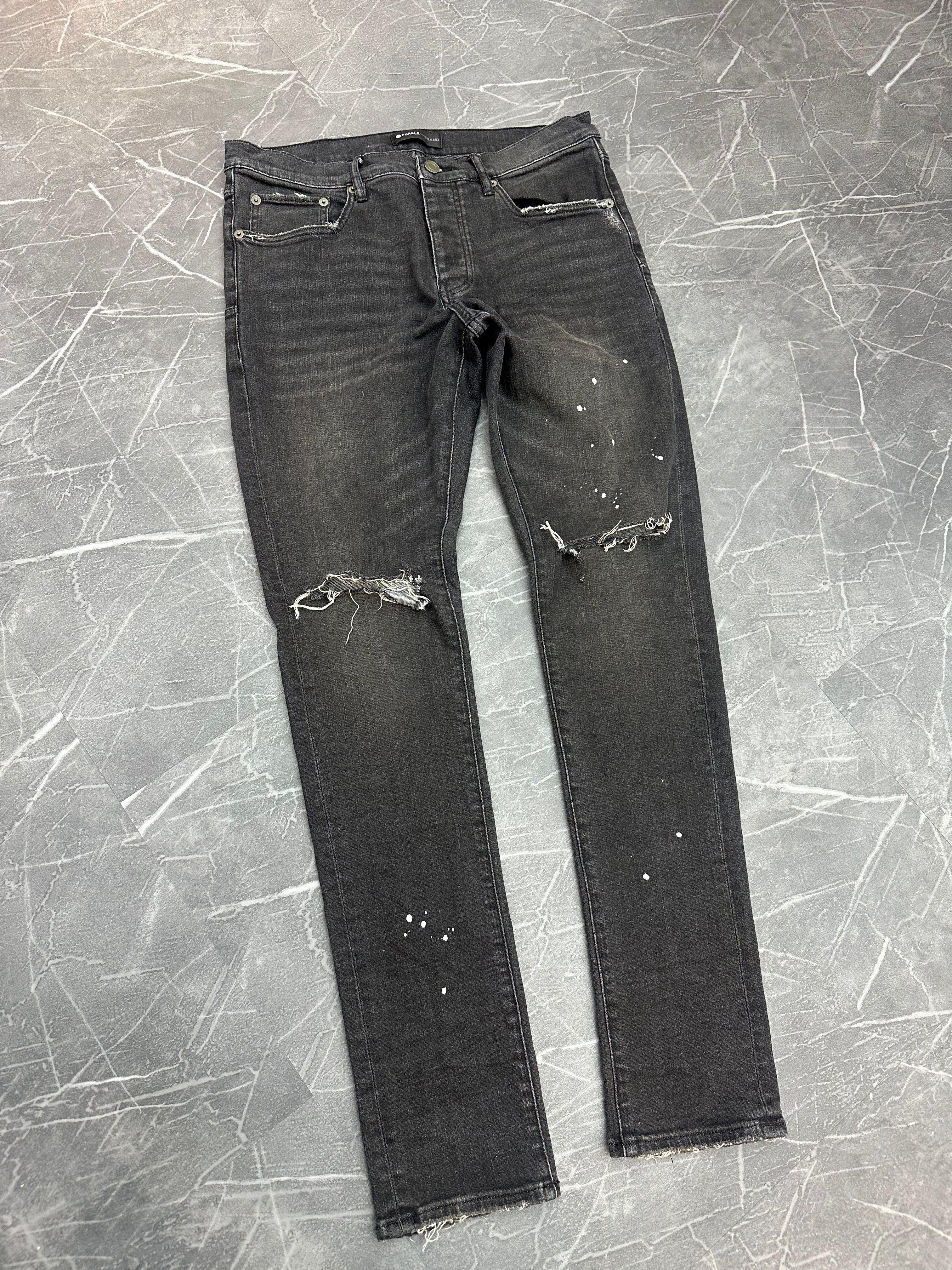 Purple Brand Jeans Splatter Black (32)