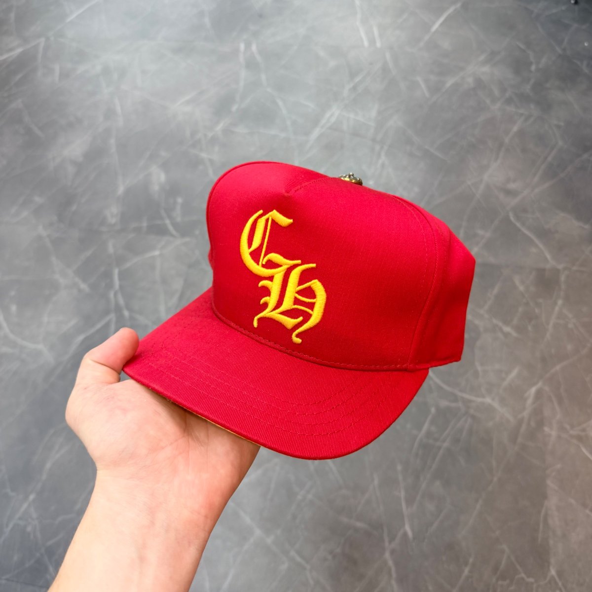 Chrome Hearts CH Silver Button Hat Red/Yellow - Image 2