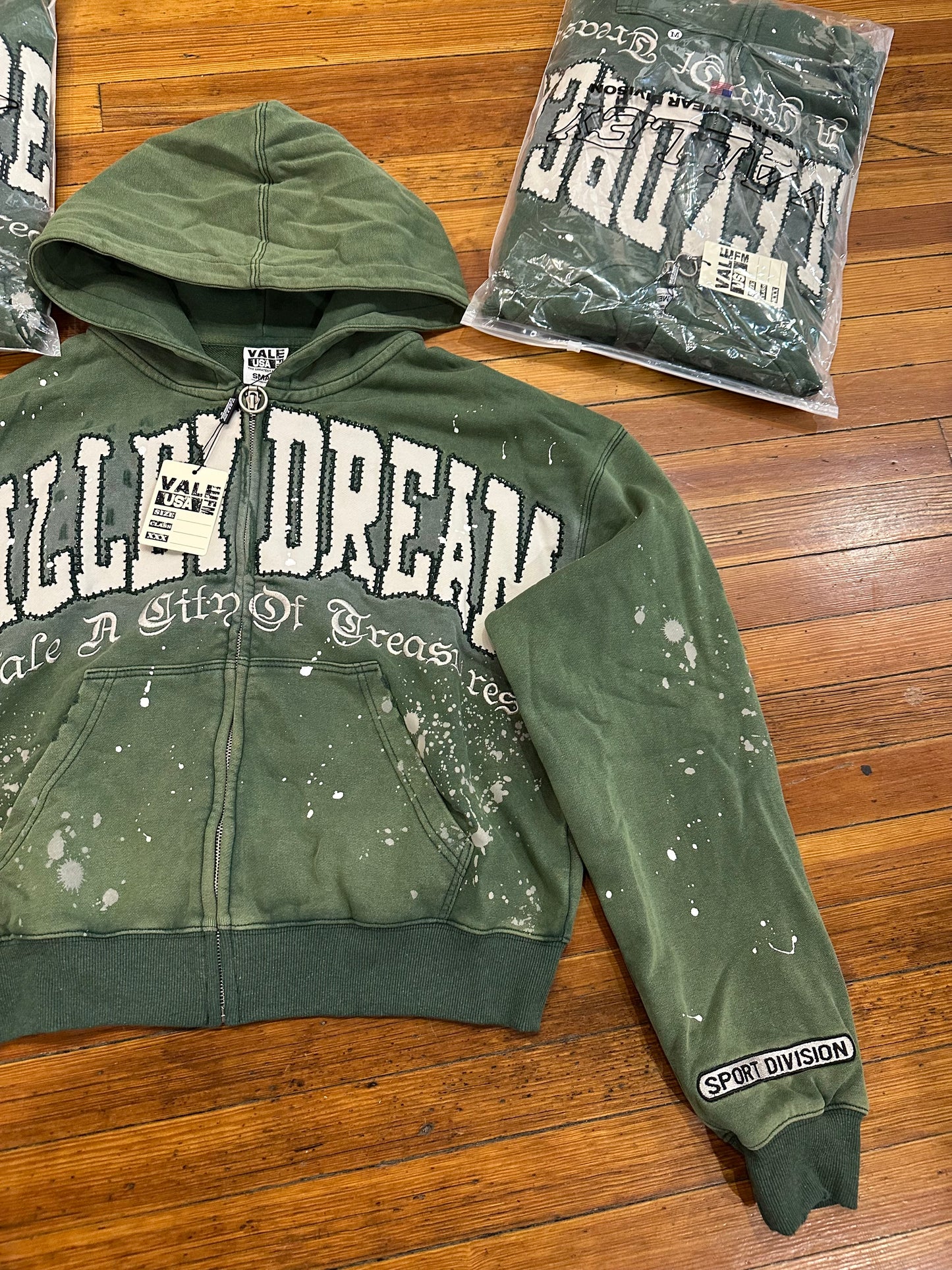 Vale Pine Paint Zip Up Hoodie