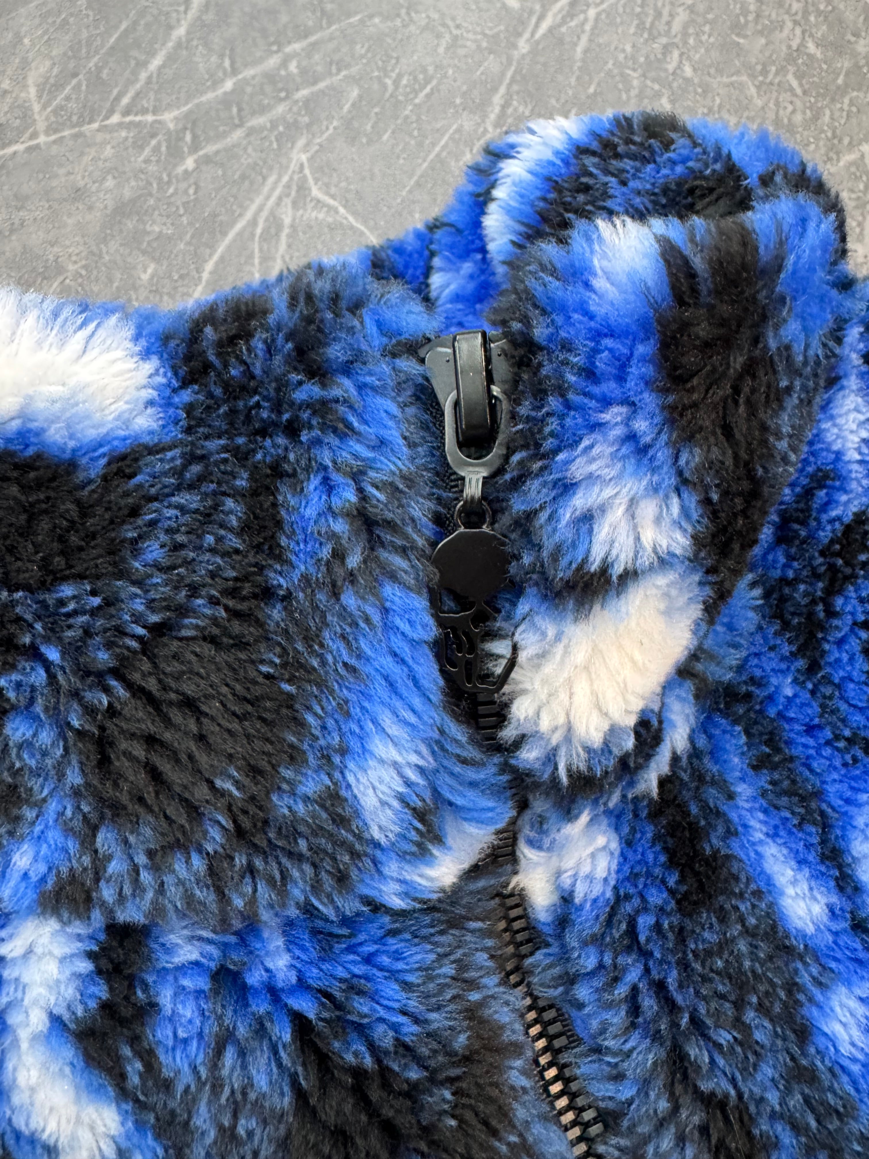 Warren Lotas Wall of Flesh Zip Up Jacket Blue