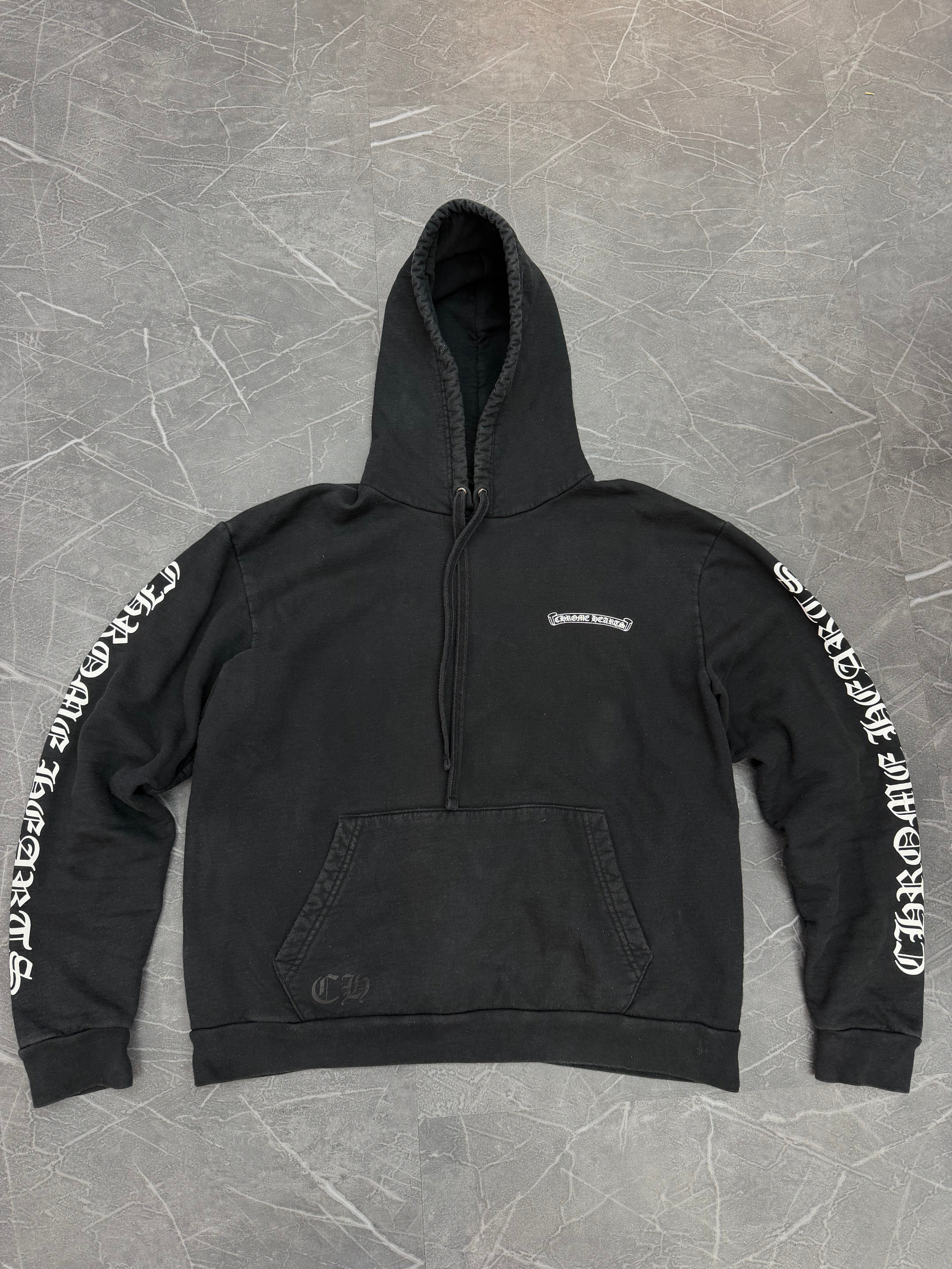 Chrome Hearts Scroll Logo Hoodie “Black”
