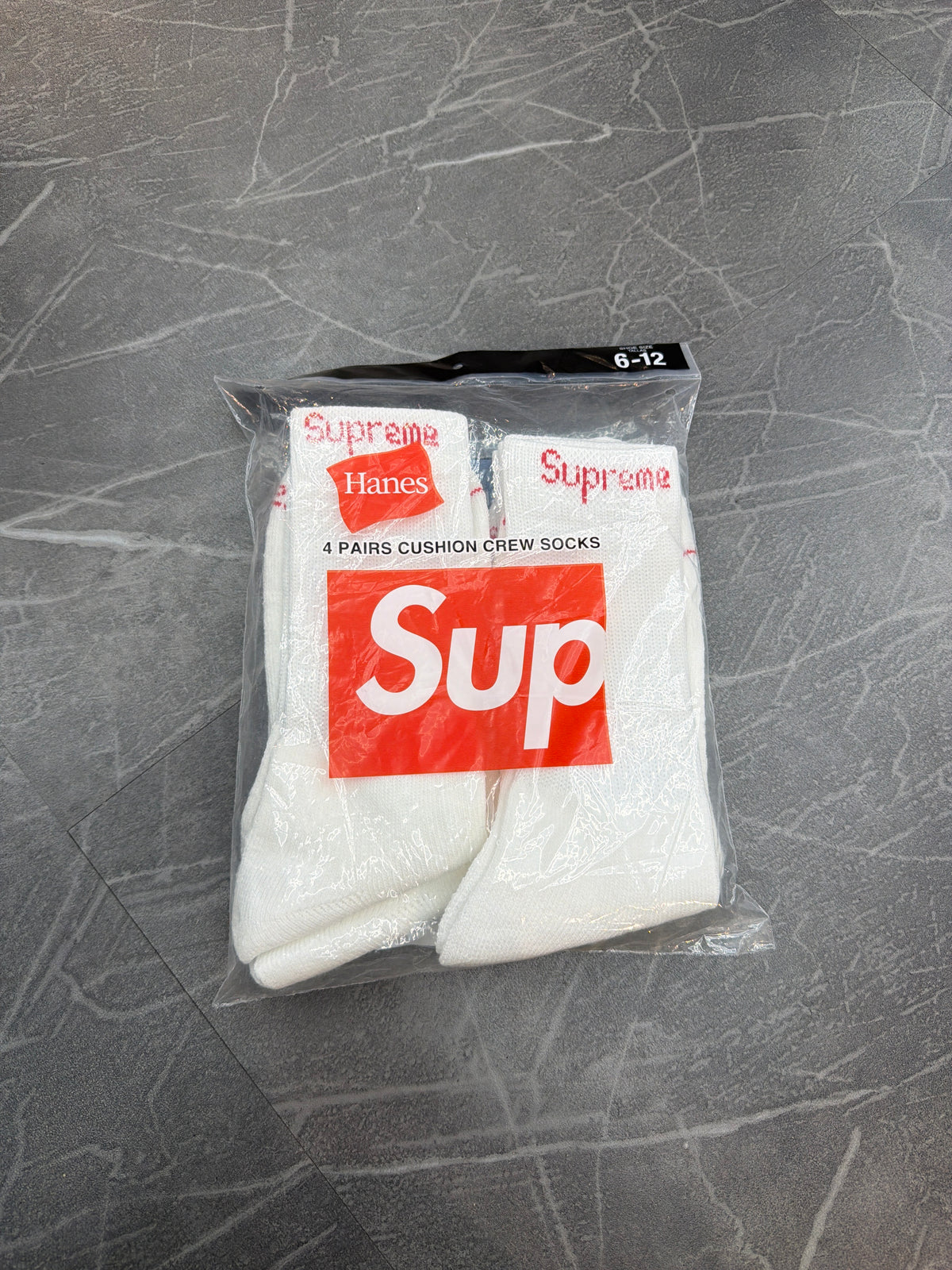 Supreme x Hanes Crew Socks (4 Pack) 'White'