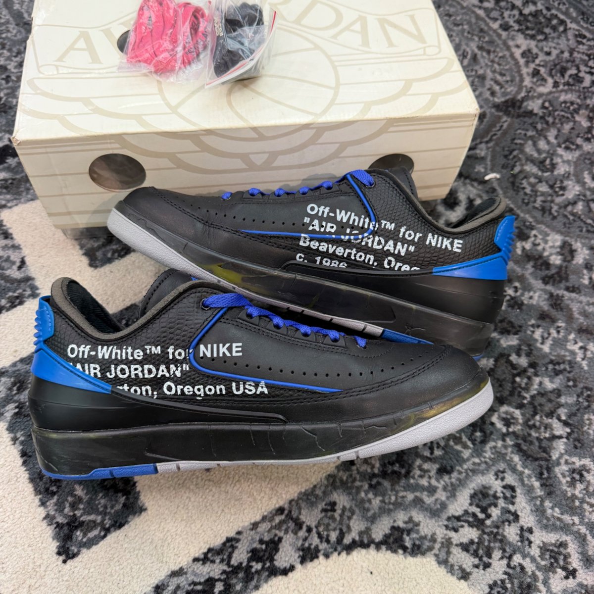 Jordan 2 Retro Low SP Off-White Black Blue - back