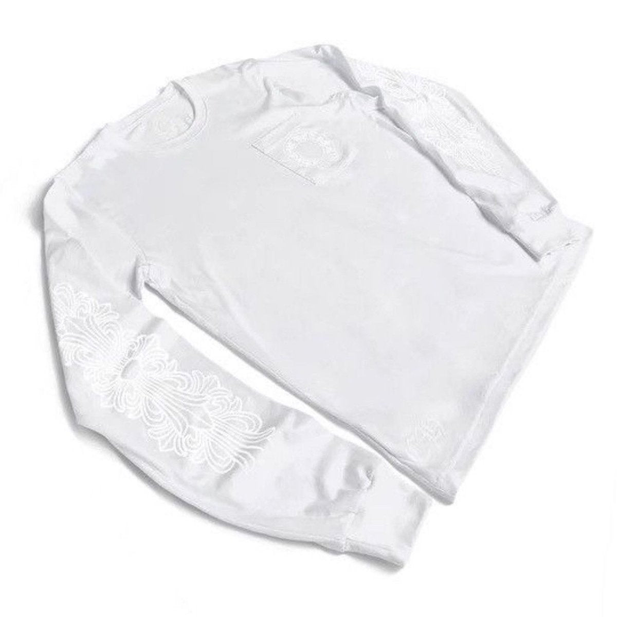Chrome Hearts White Long Sleeve Horseshoe Pocket Tee