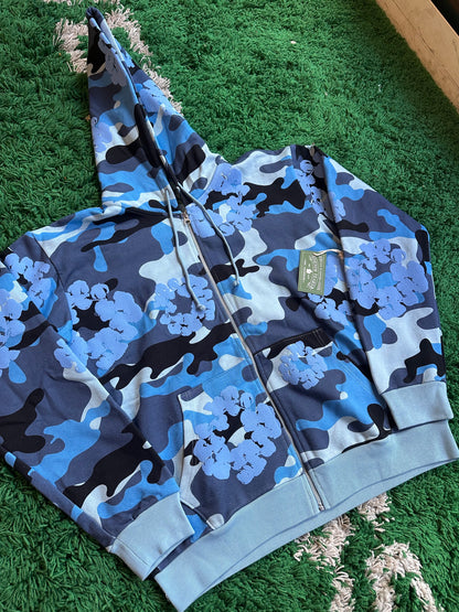 Denim Tears Cotton Wreath Zip Up “Blue Camo”