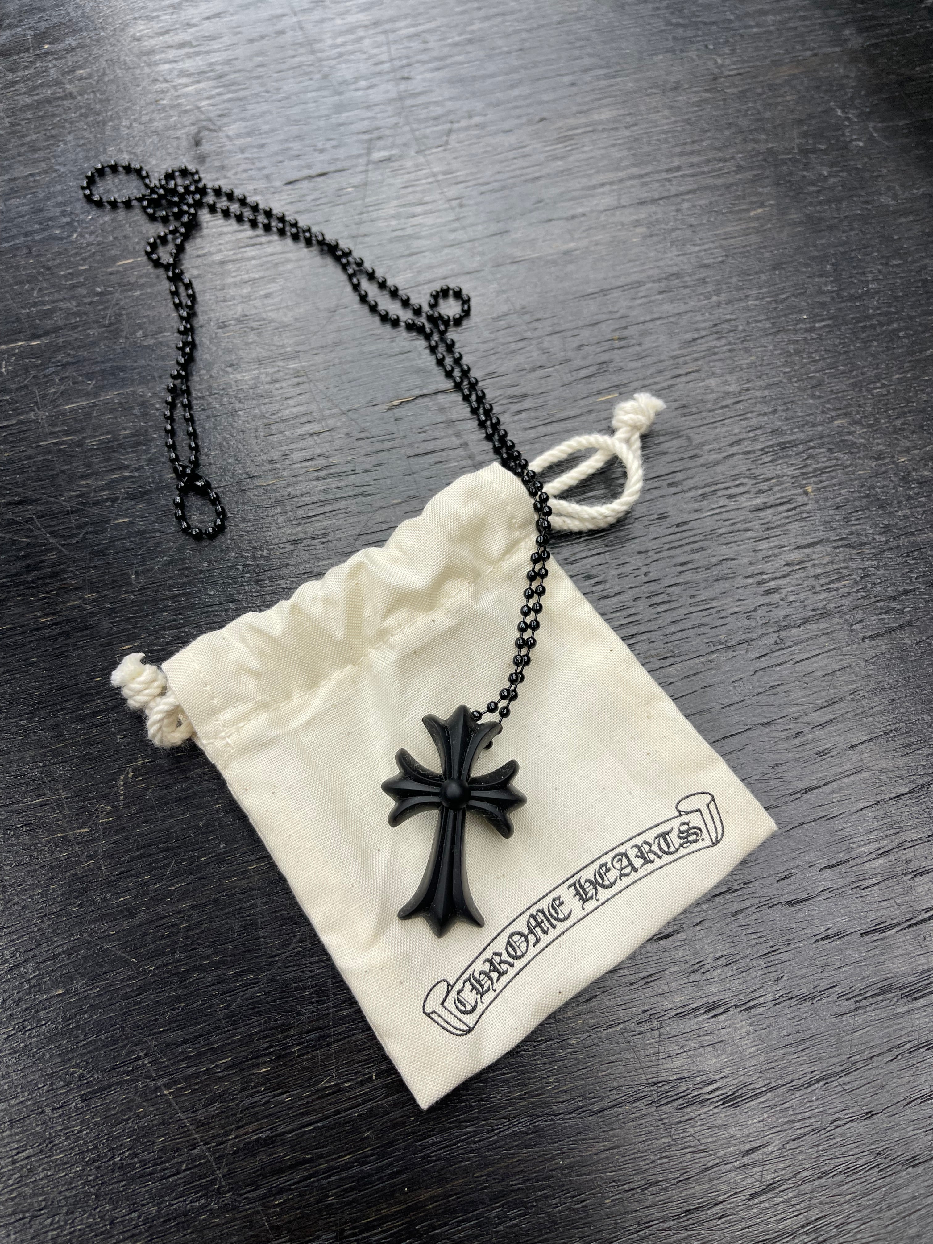 Chrome Hearts Silicon Cross Necklace “Black”