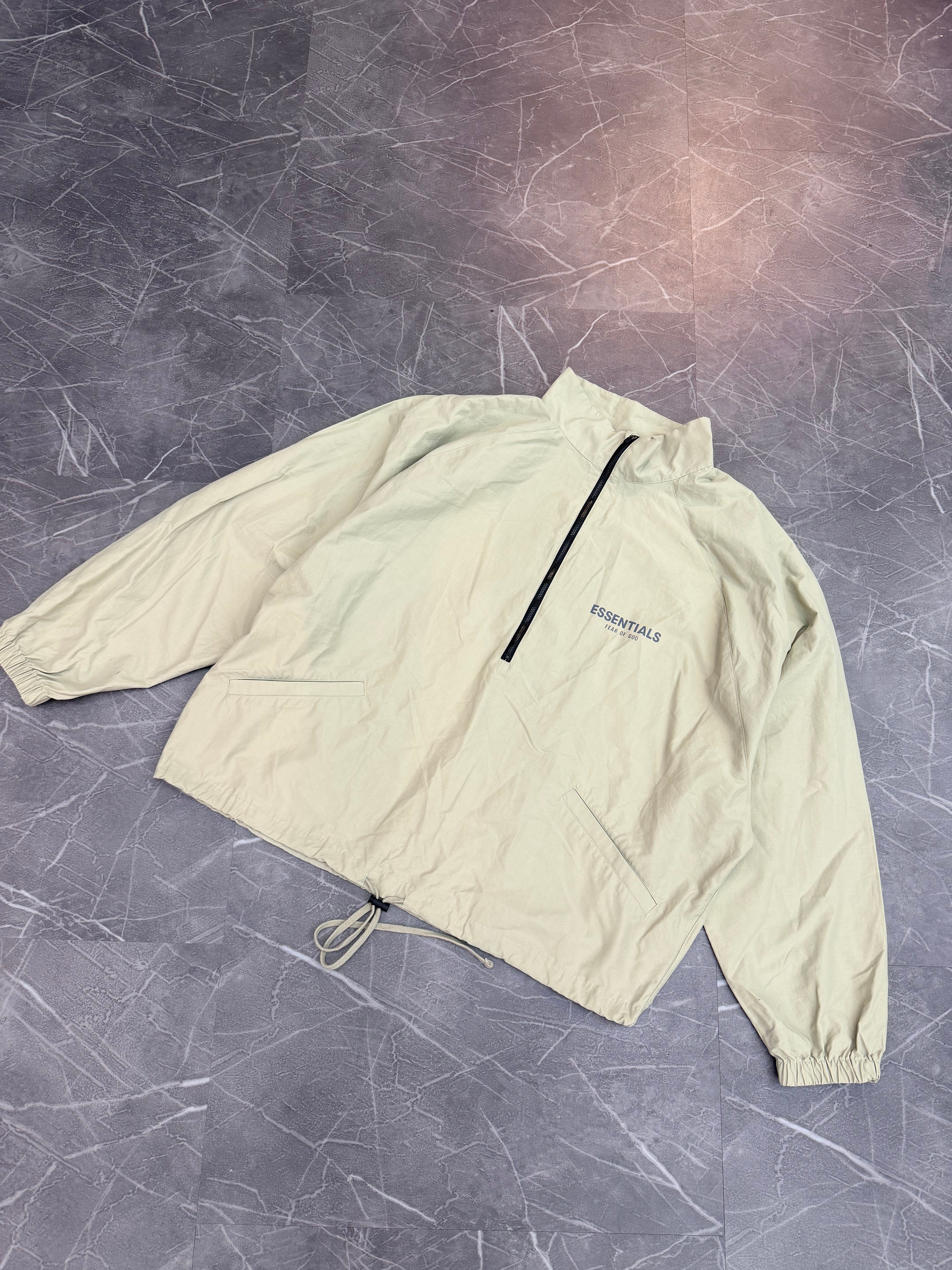 Essentials Pistachio Quarter Zip Windbreaker