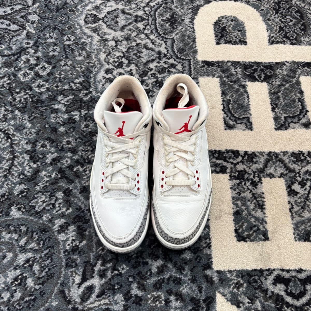 Jordan 3 Retro White Cement Reimagined (Size 9) (Moderately Worn)
