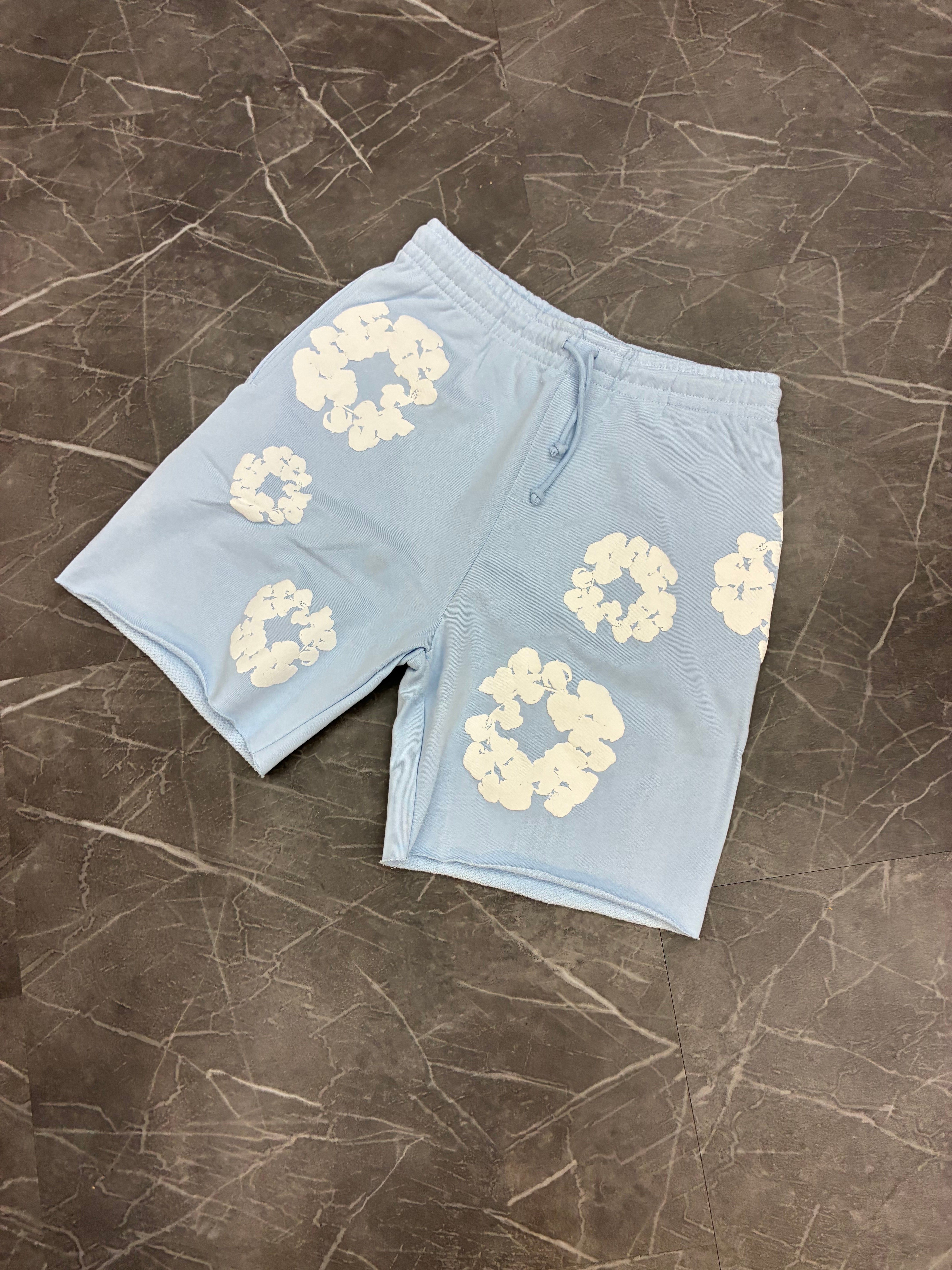 Denim Tears Cotton Wreath Sweat Shorts “Powder Blue”