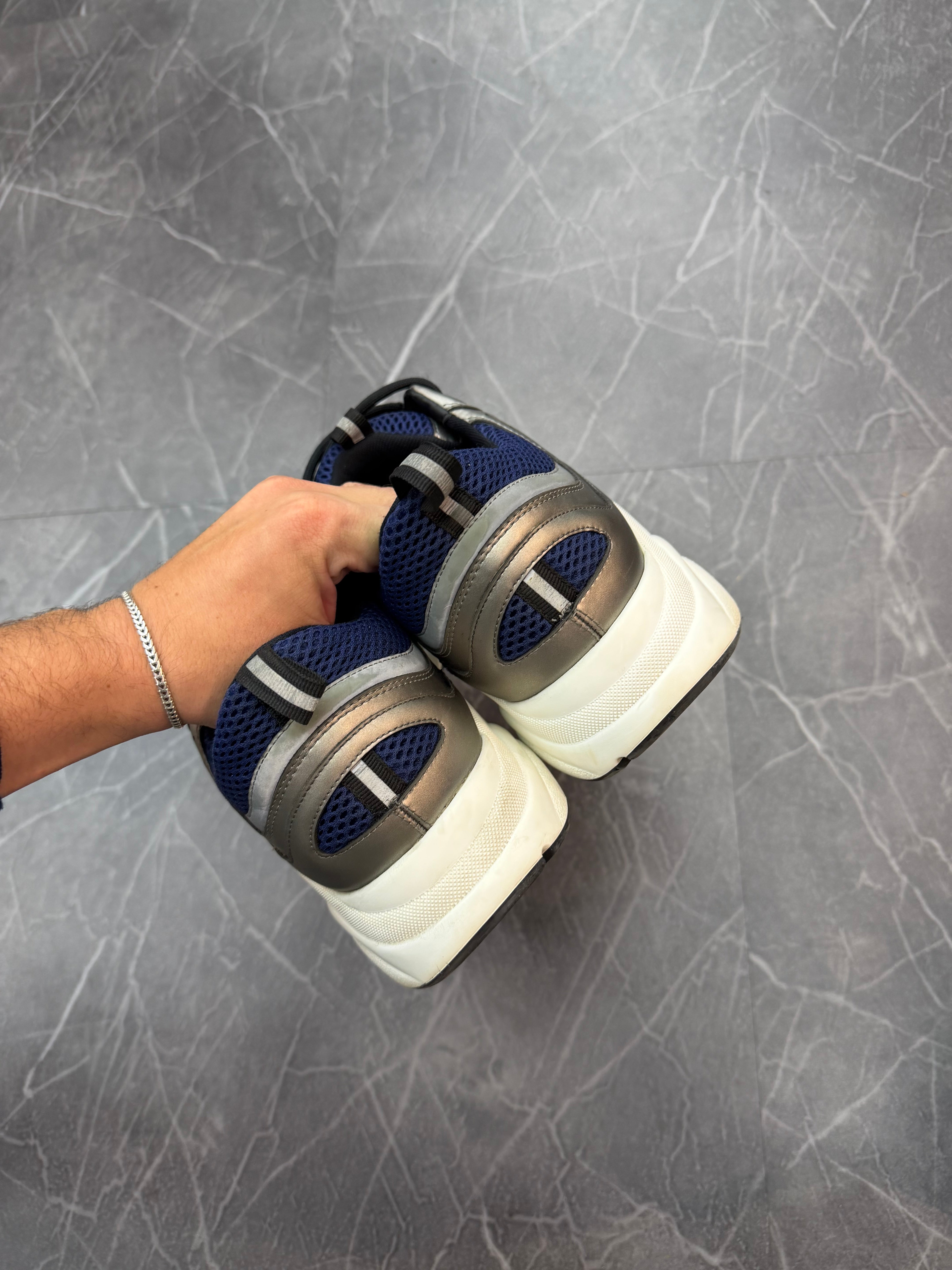 Dior B22 Silver Navy Blue Low