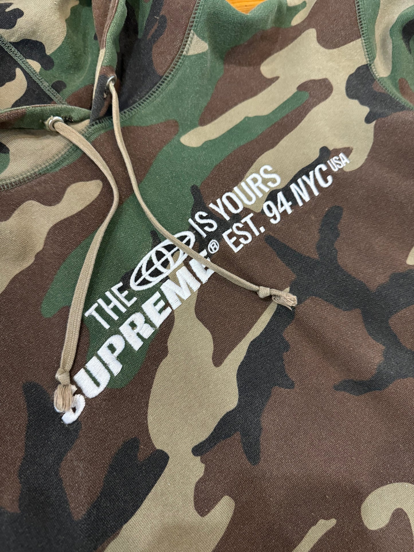 Supreme The World Is Yours Hoodie “Camo”