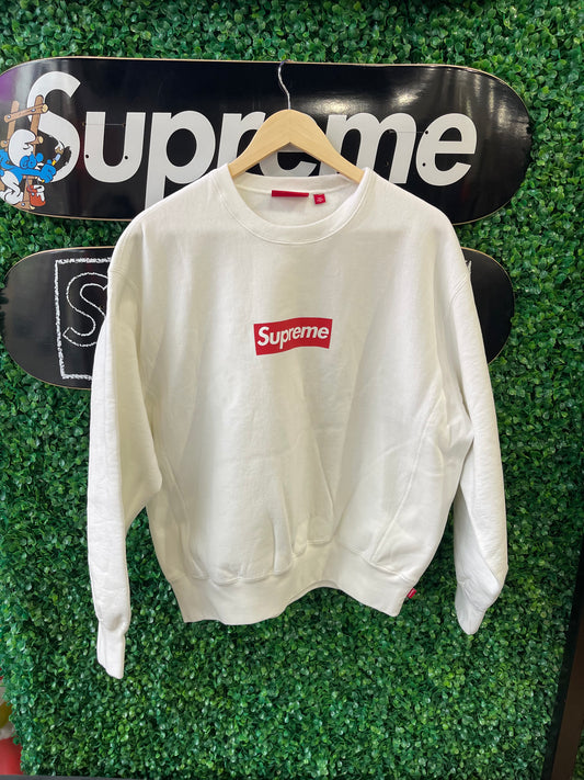 Supreme Washed Box Logo Crewneck “White”