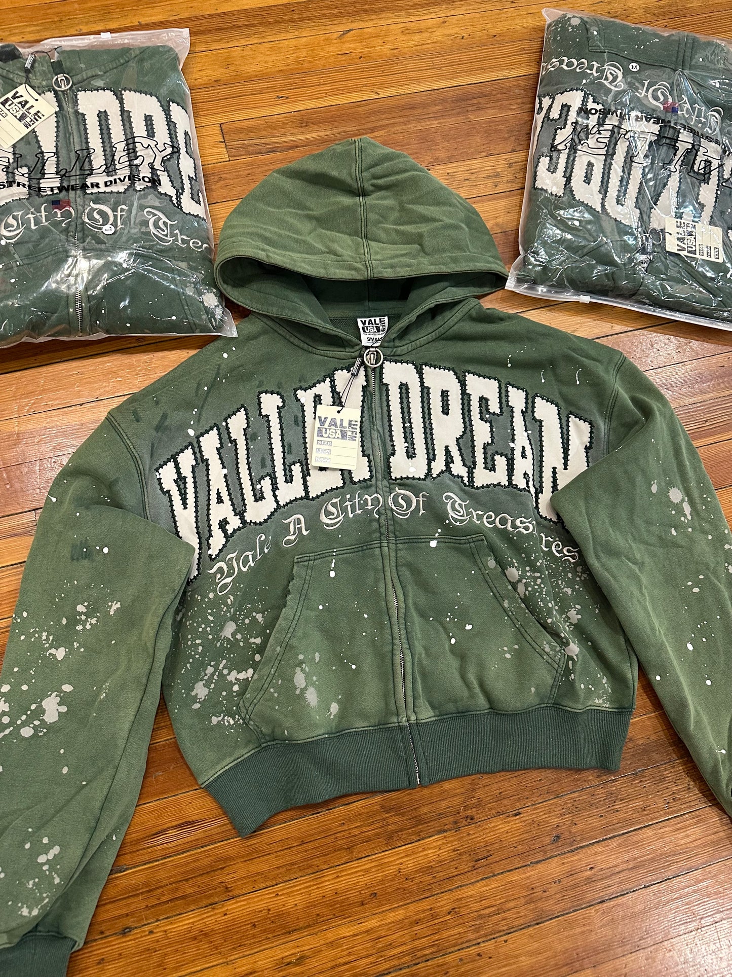 Vale Pine Paint Zip Up Hoodie