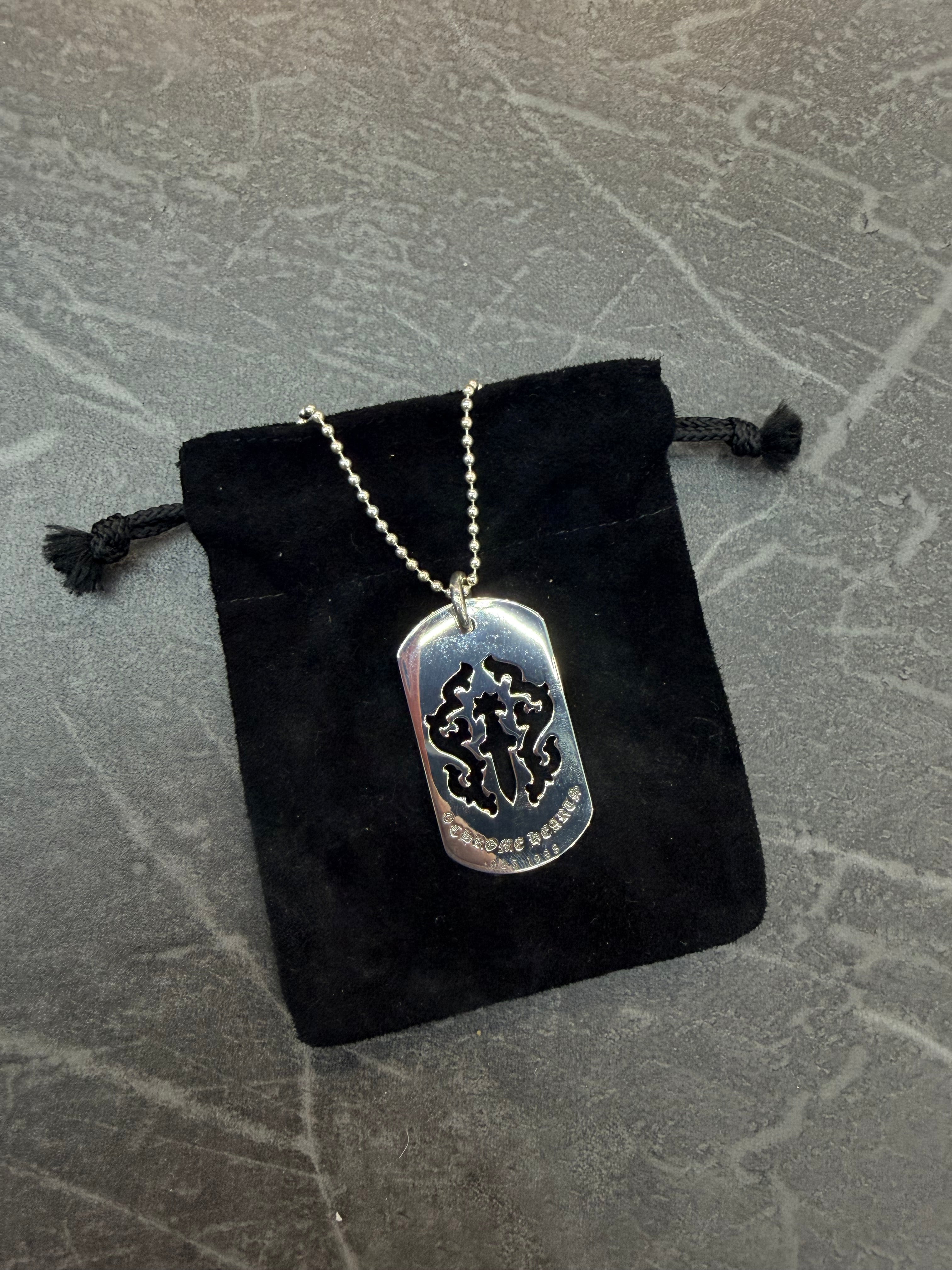 Chrome Hearts Dagger Dog Tag + Ball Chain 30"