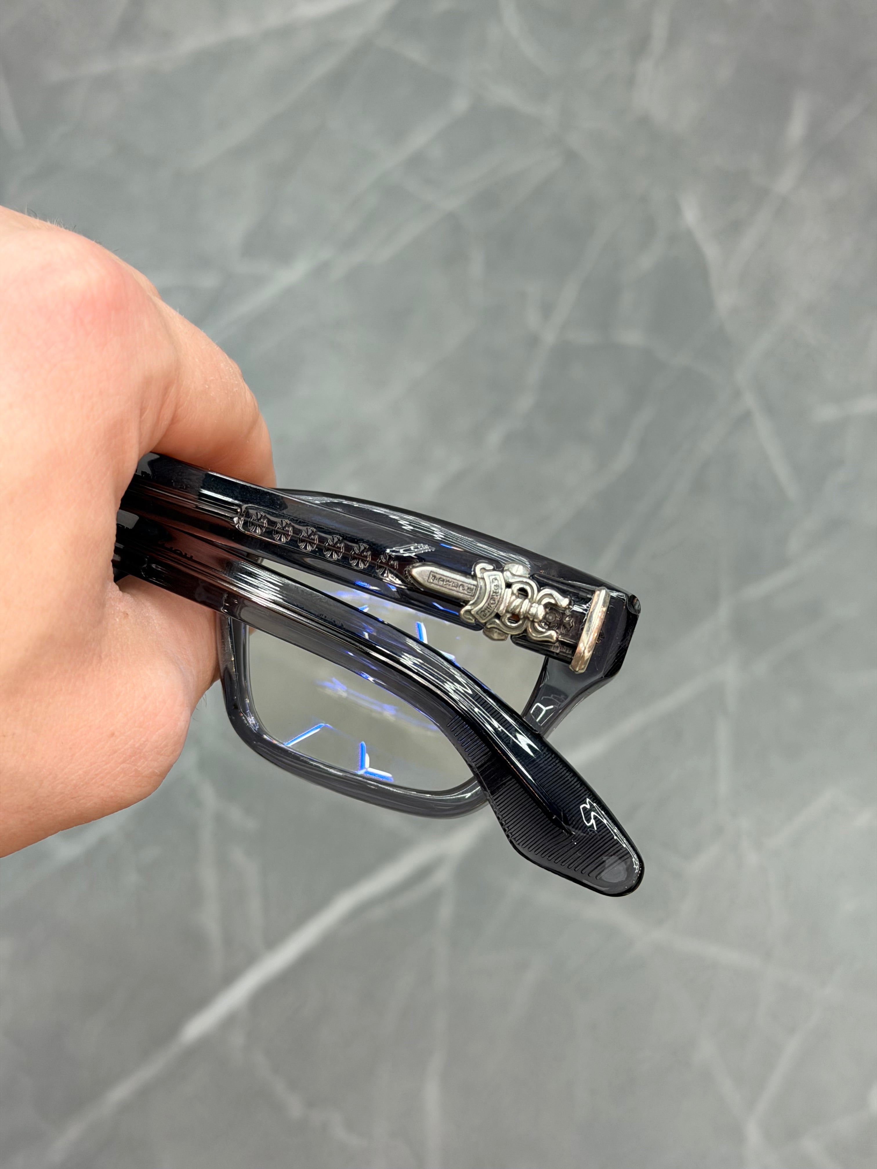 Chrome Hearts Hollyweird Clear Frame Glasses Washed Black