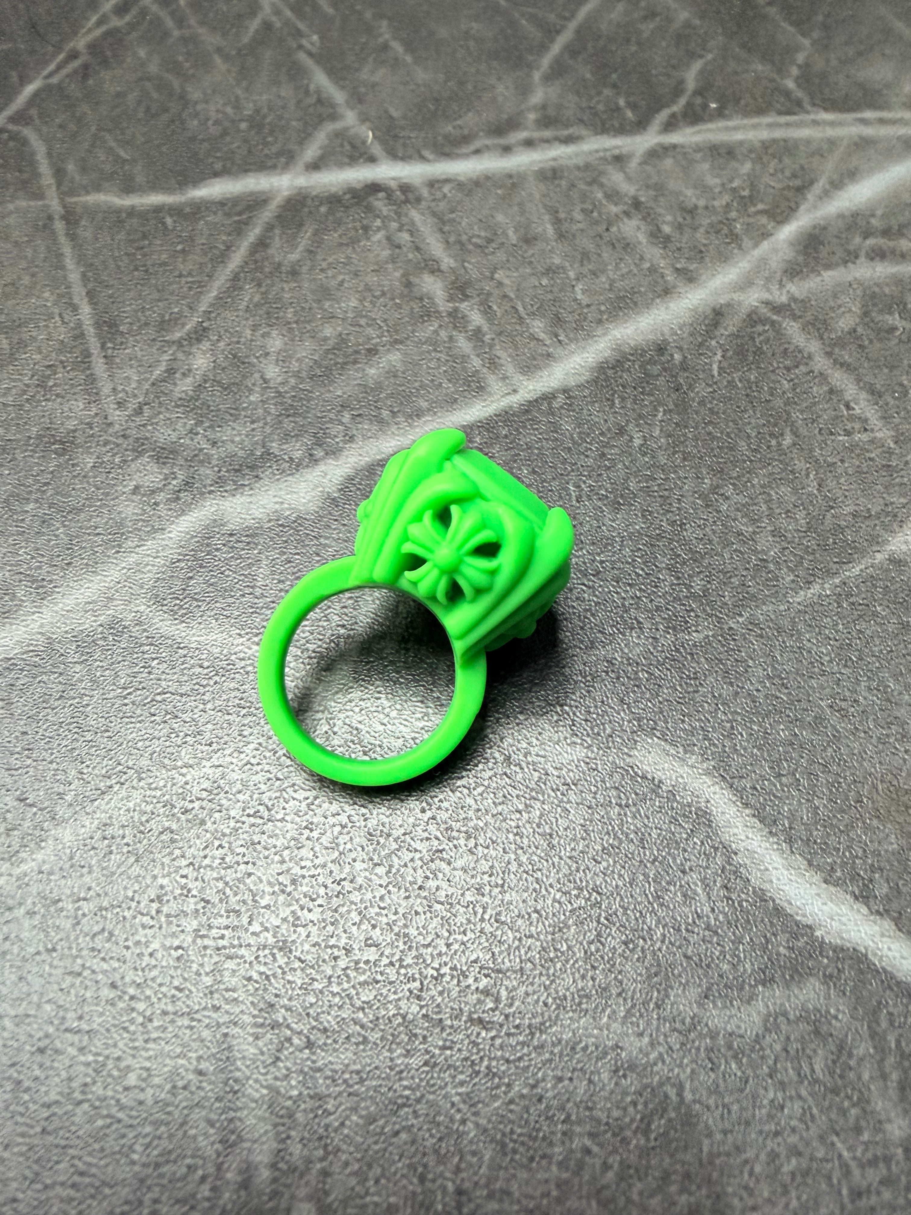 Chrome Hearts Green Silicone Ring
