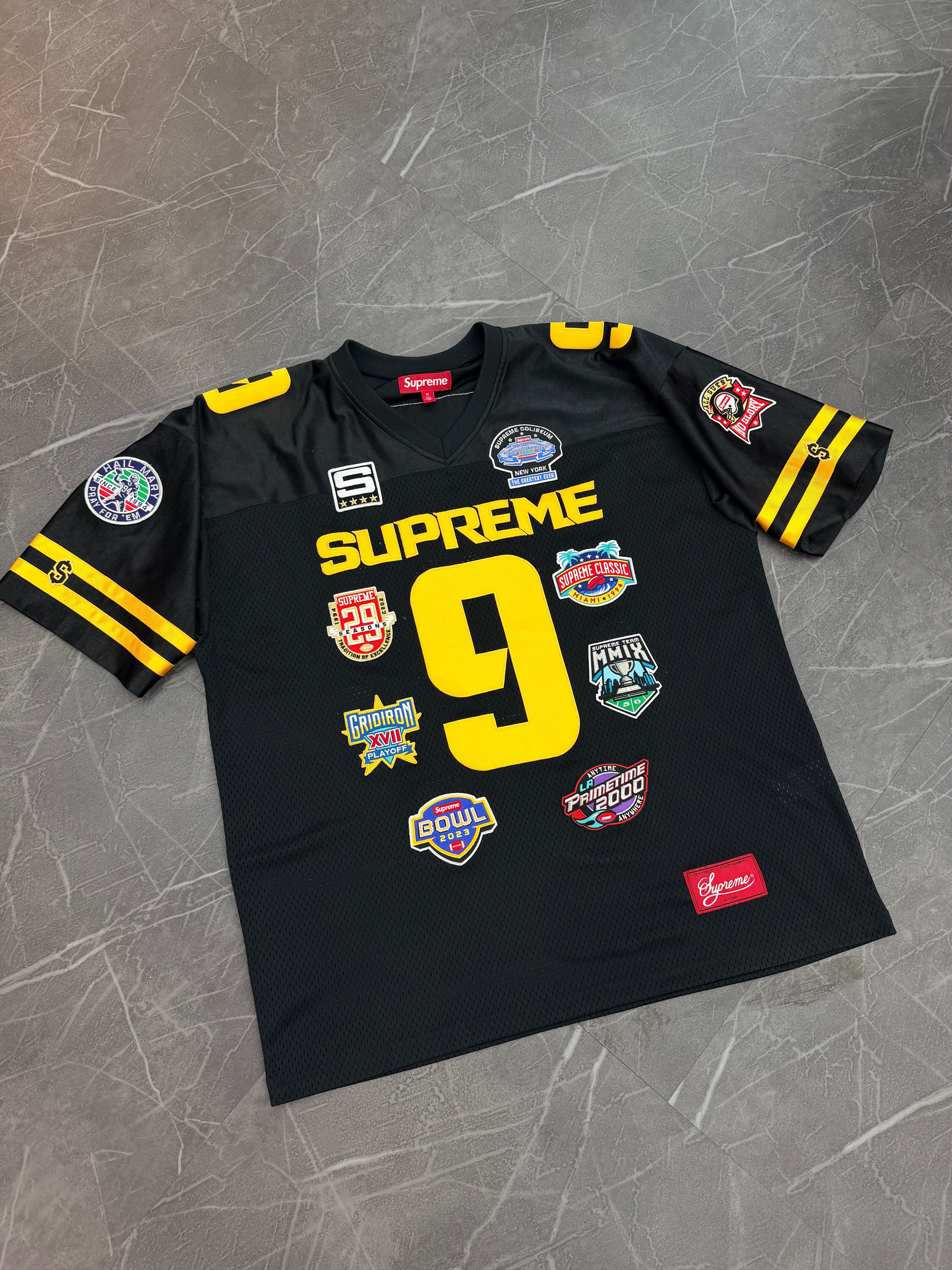 Supreme Championships Embroidered Football Jersey “Black”
