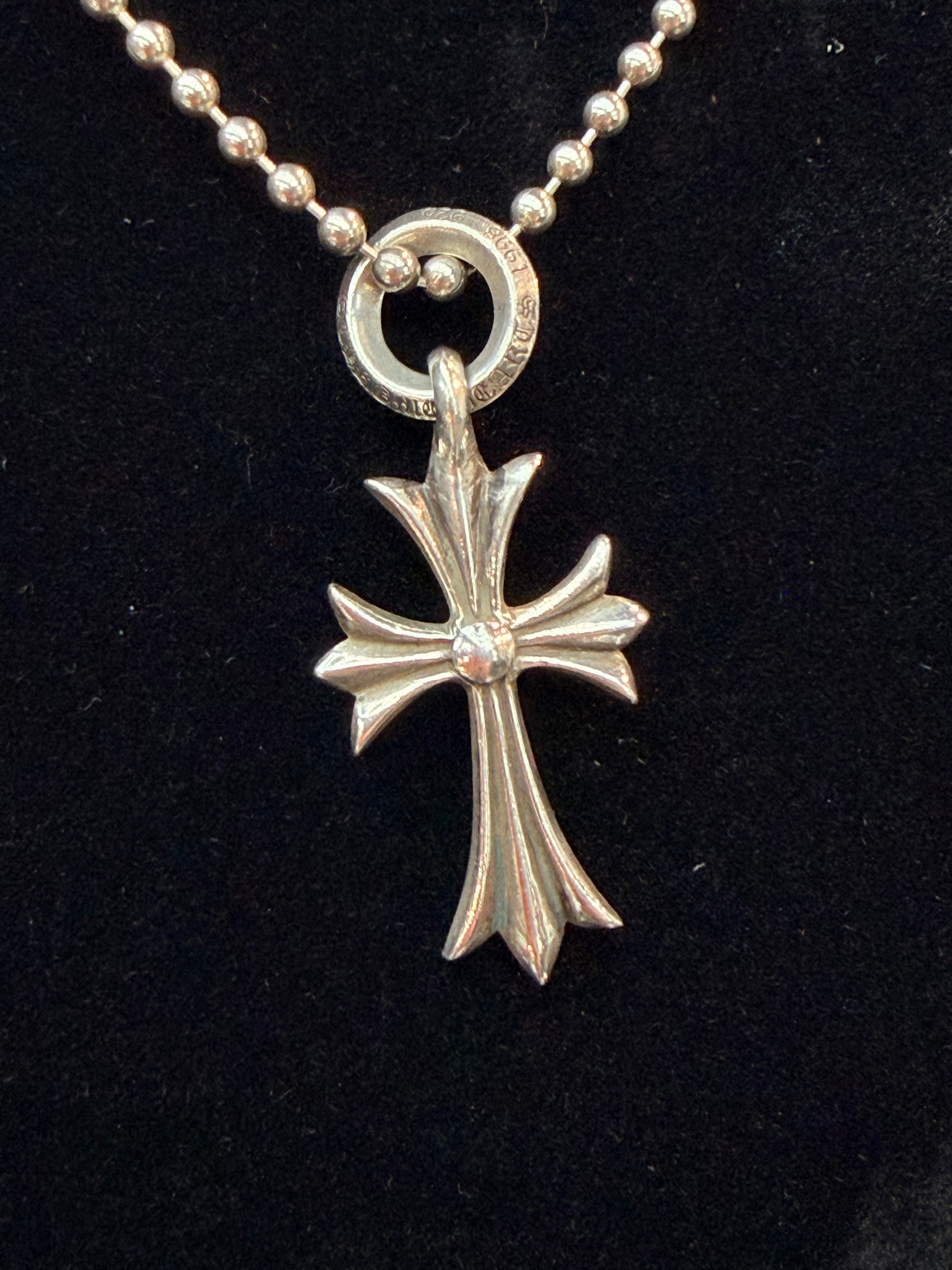 Chrome Hearts Tiny Cross Pendant & Ball Chain