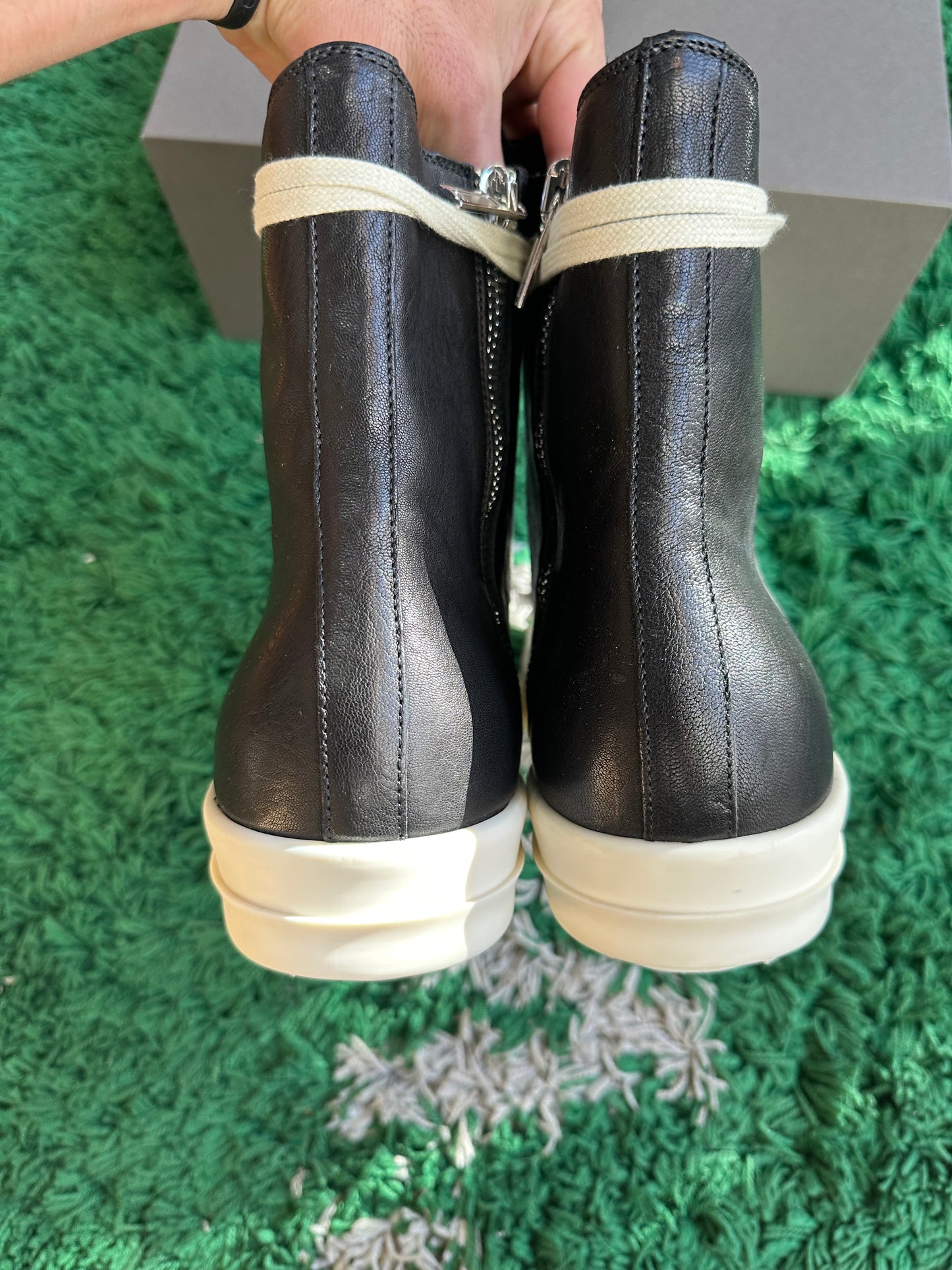 Rick Owen’s Black Hollywood Calf Leather Sneaker