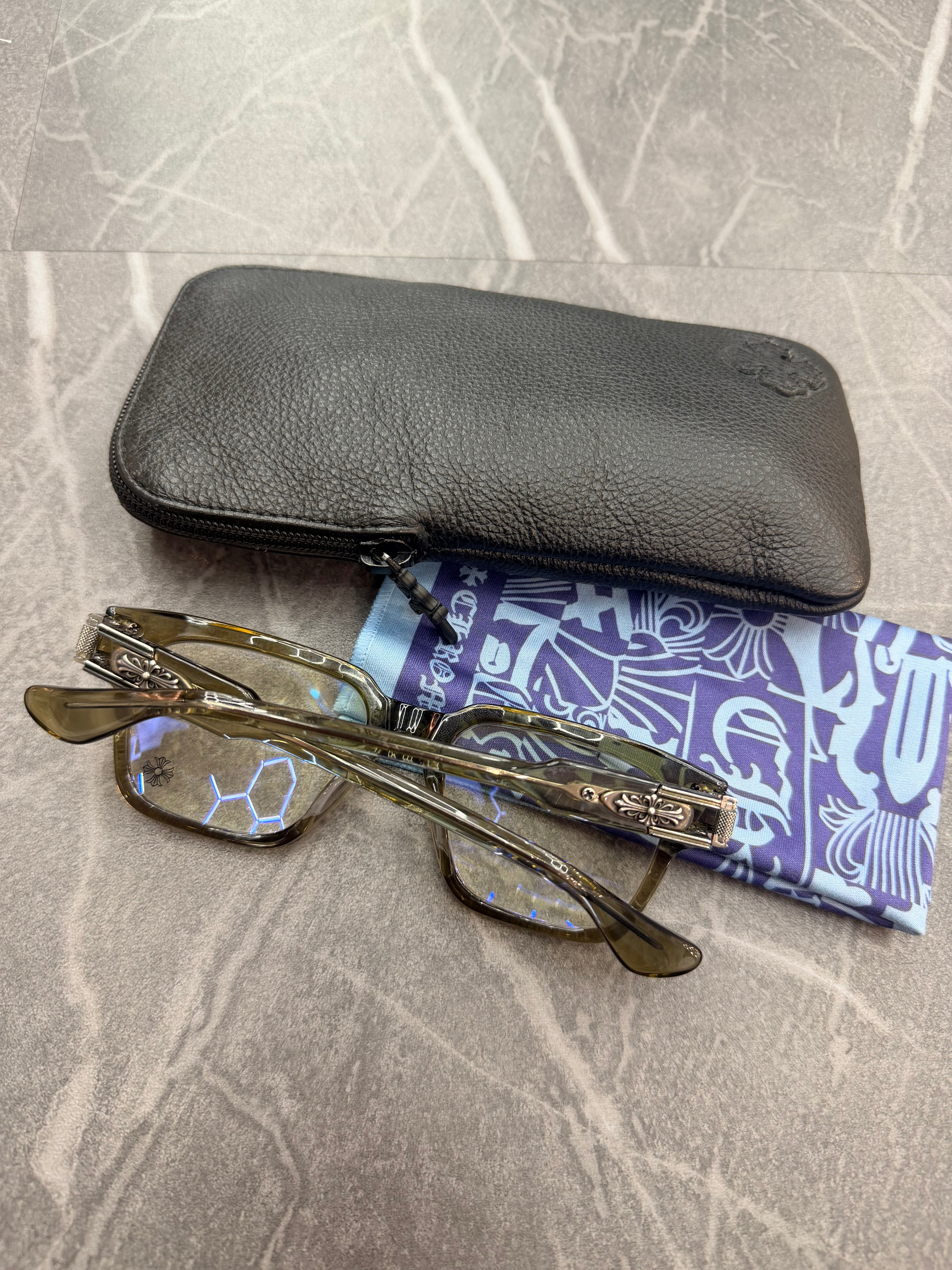 Chrome Hearts Clear Frame Glasses Bulge