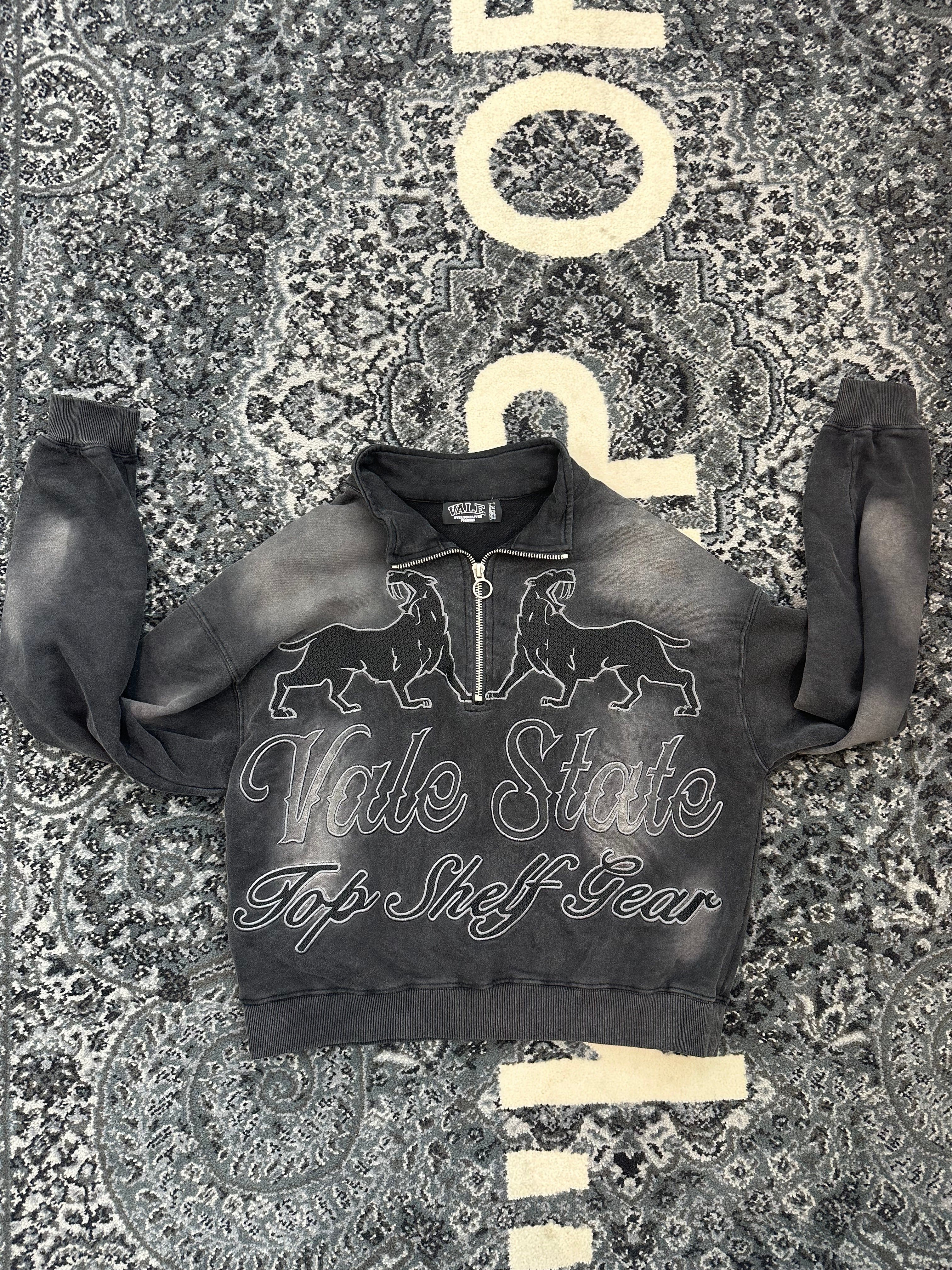 Vale Quarter Zip “Black Wash”