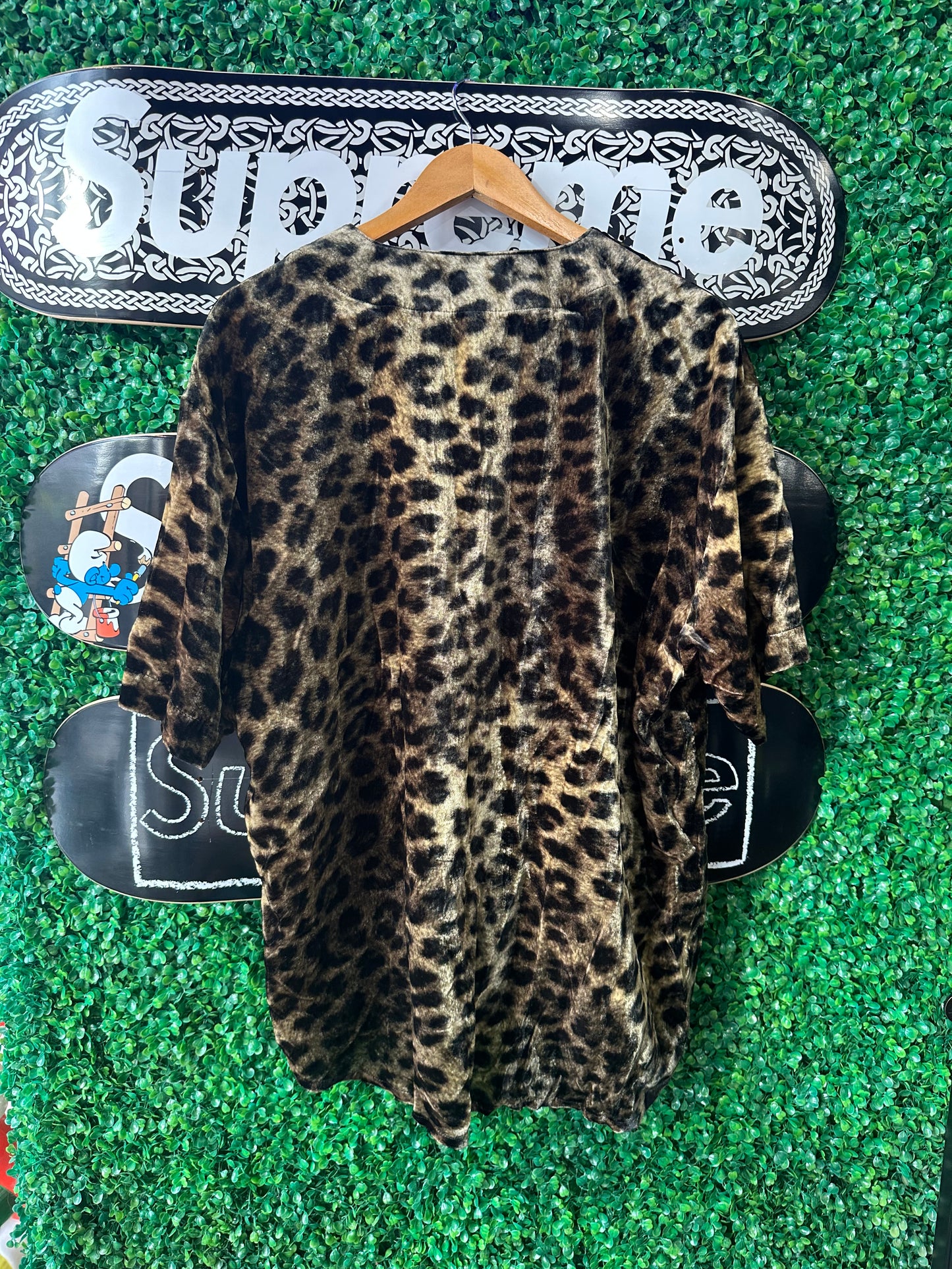Supreme Velvet Baseball Jersey “Leopard”