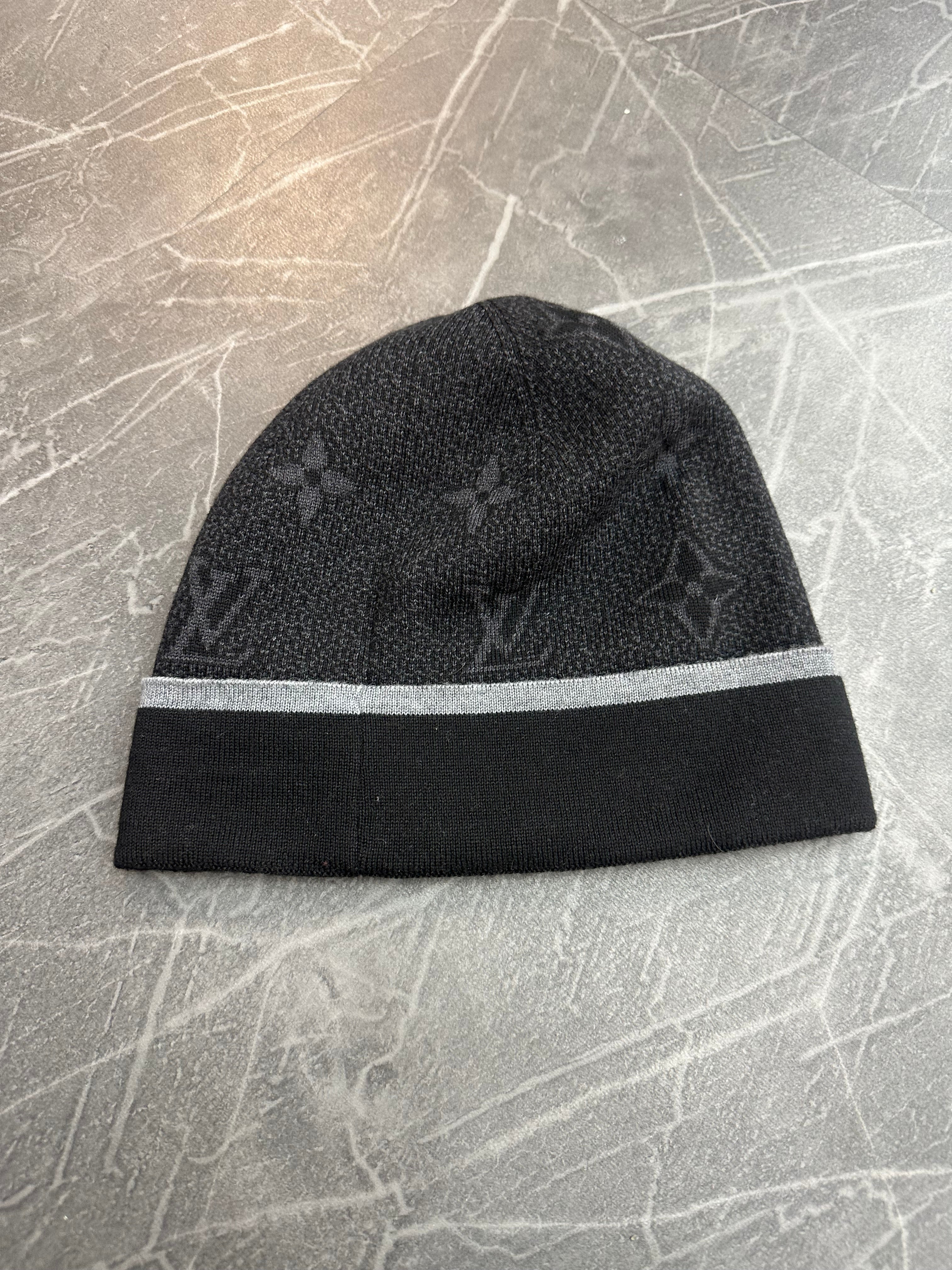 Louis Vuitton Monogram Logo Beanie Black