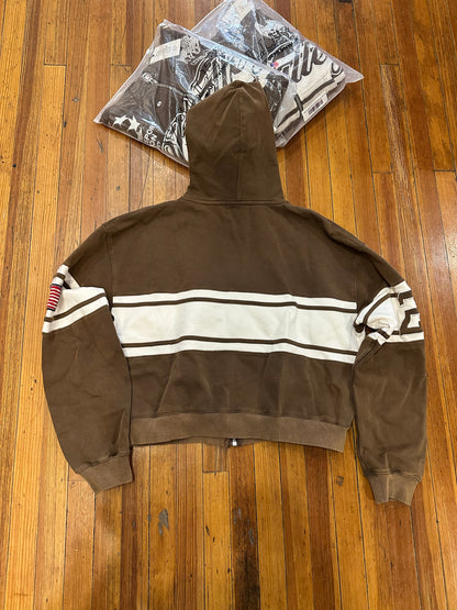 Vale Forever Zip Up “Brown Cursive”