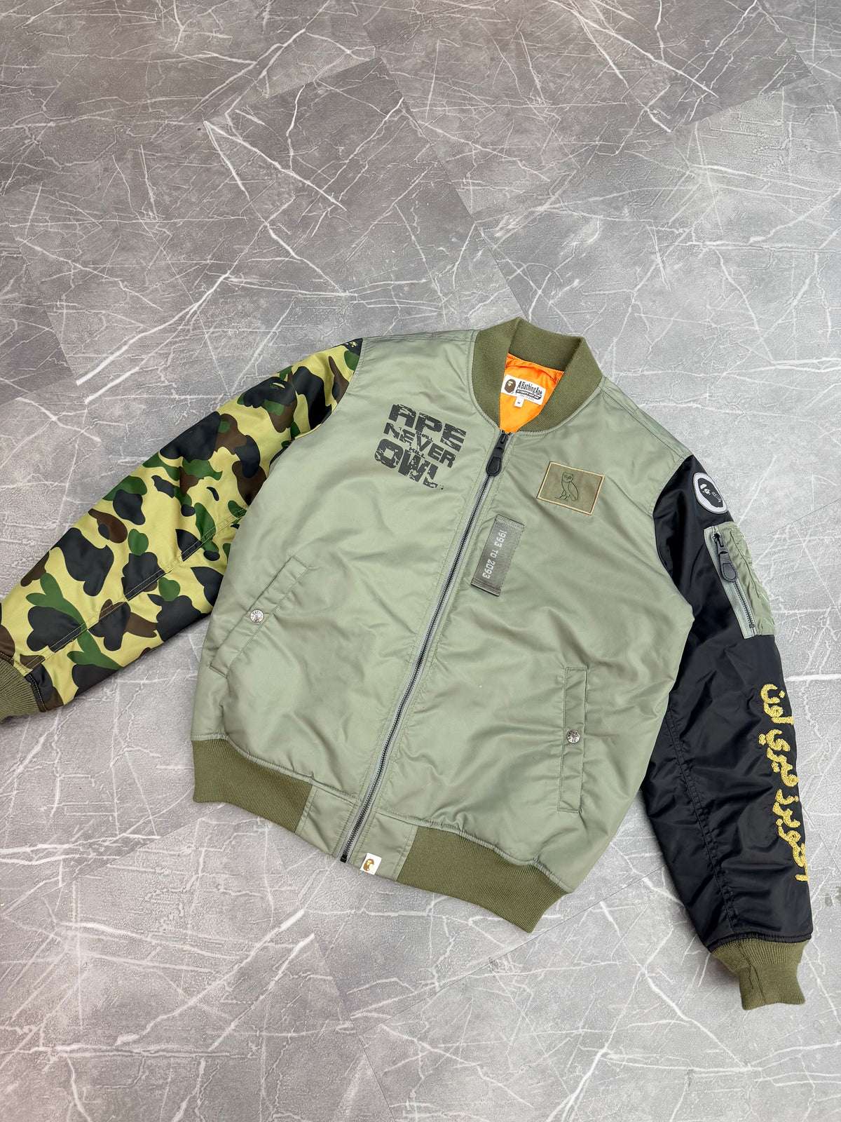BAPE x OVO MA-1 Jacket “Olive Drab” (Size L) - Image 1
