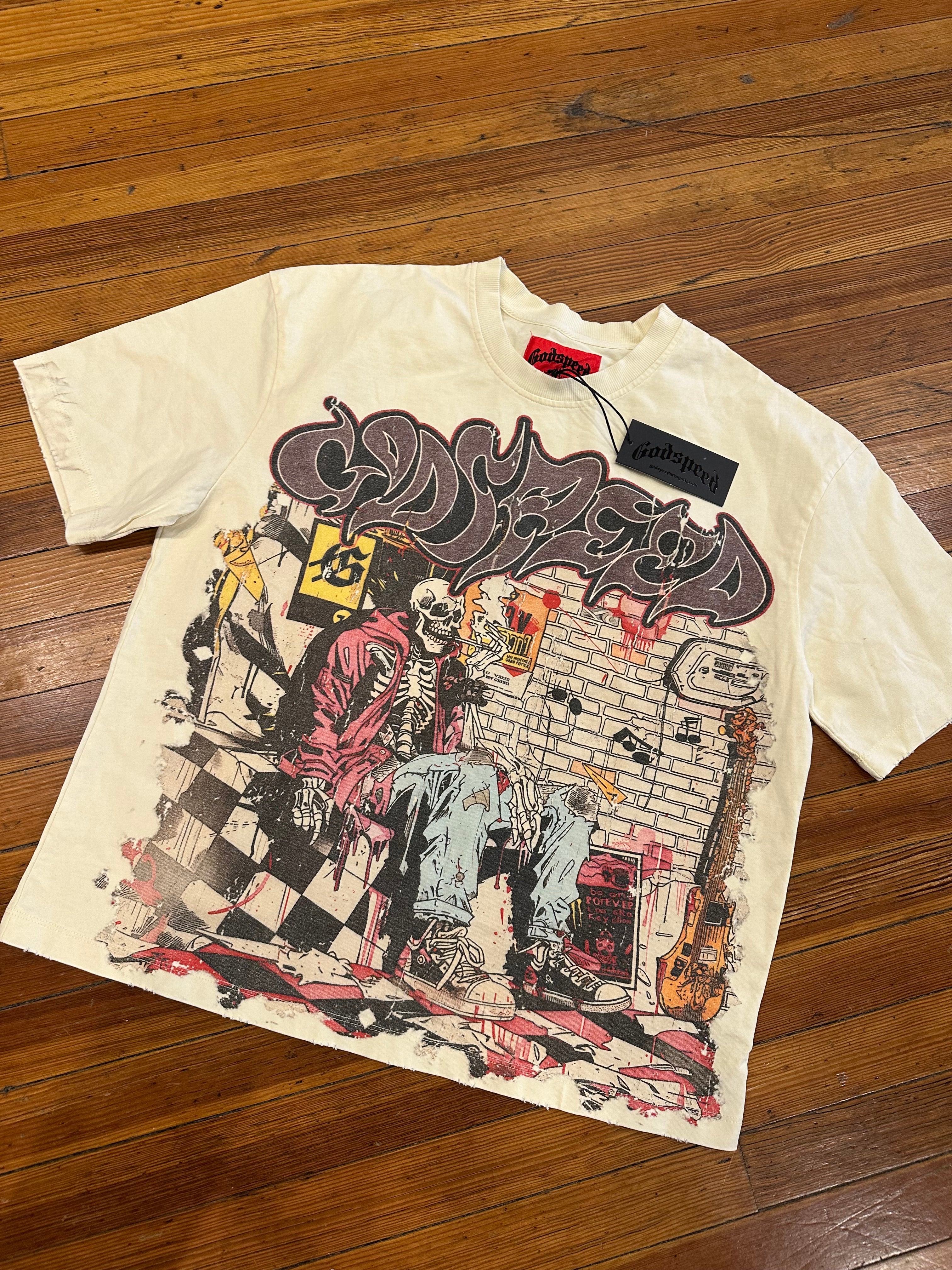 Godspeed Tee “Graffiti Cream”