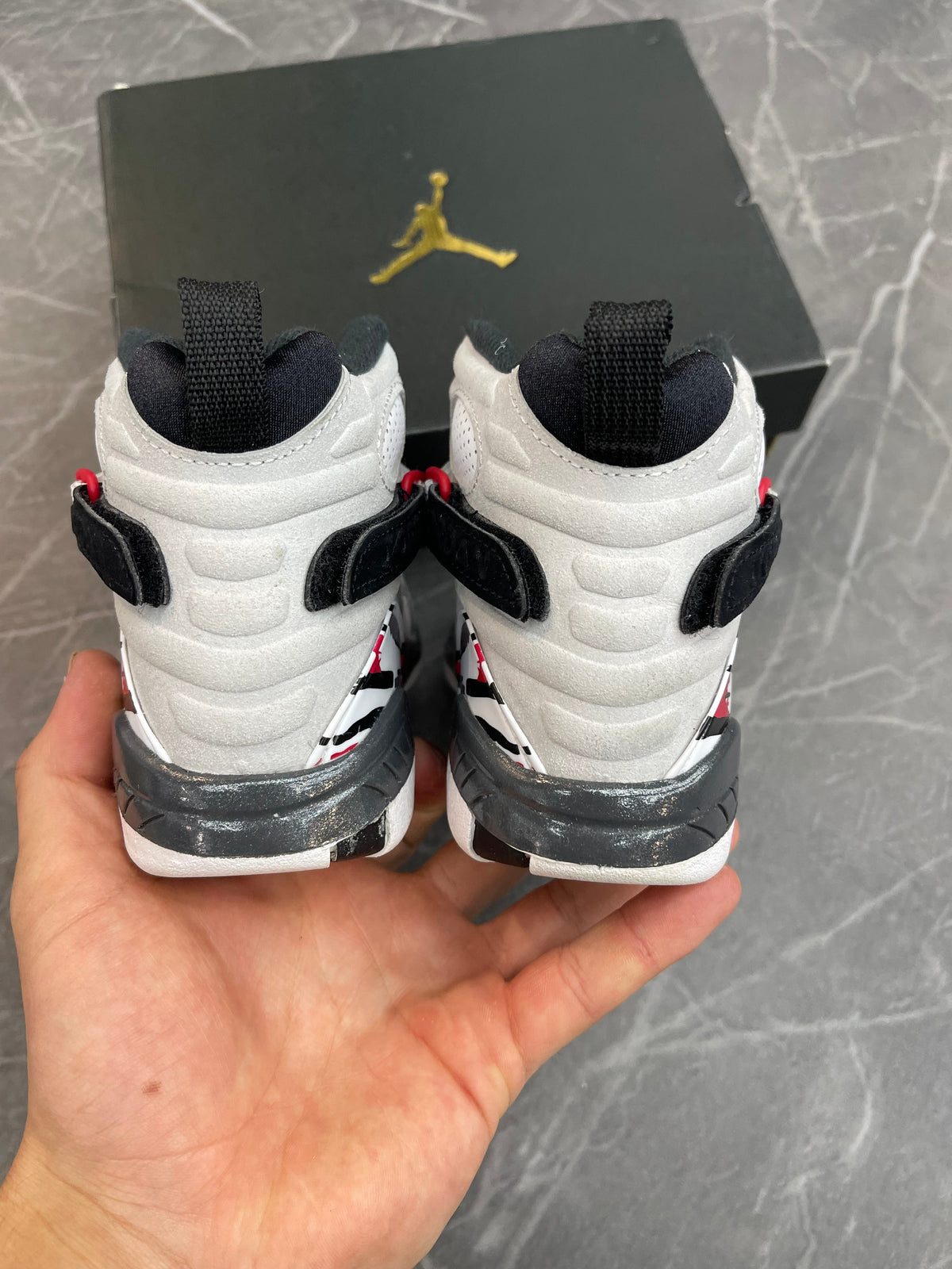 Jordan 8 “White True Red” (Size 3Y) (Lightly Worn) - Image 4