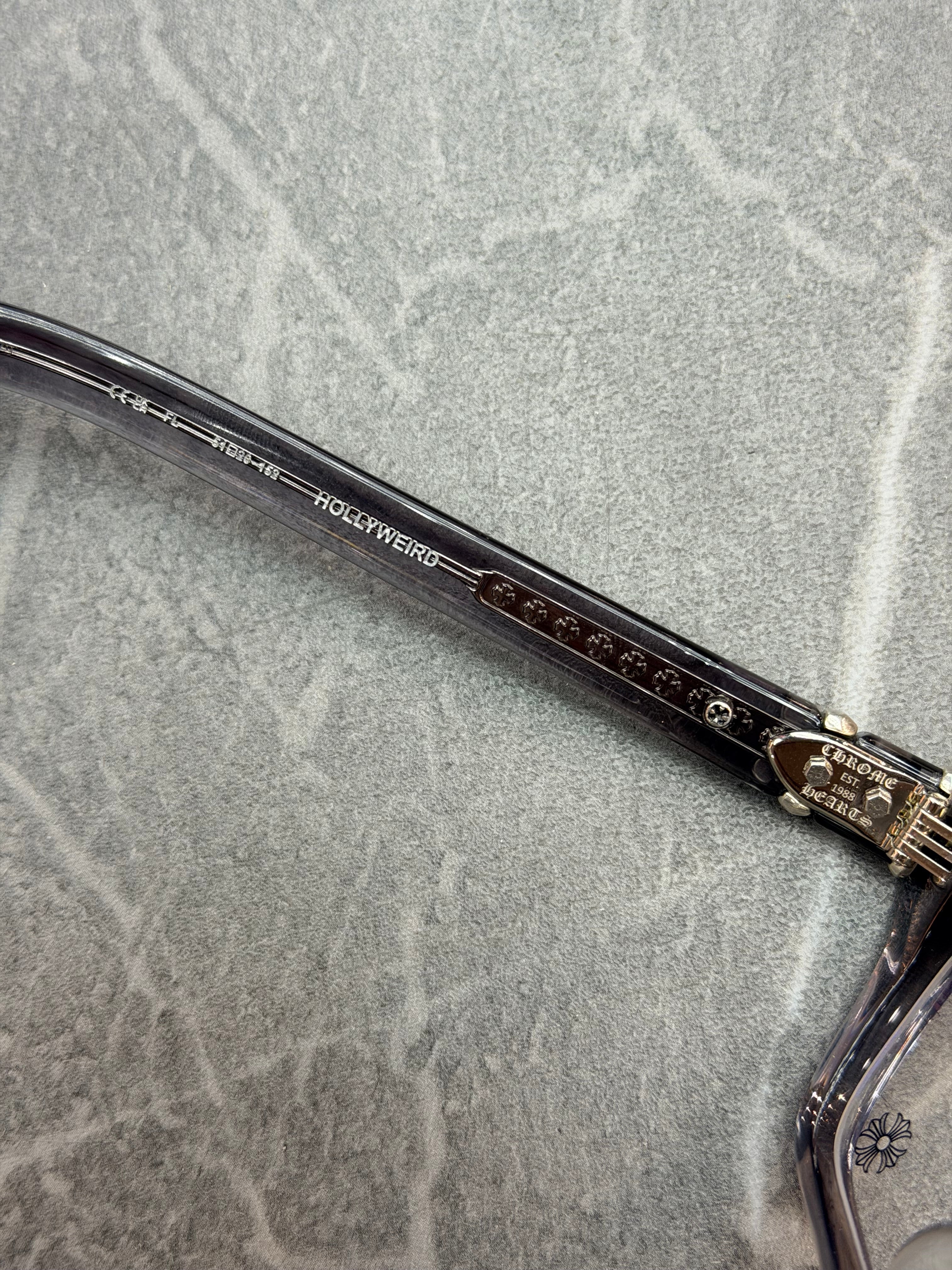 Chrome Hearts Hollyweird Clear Frame Glasses Washed Black