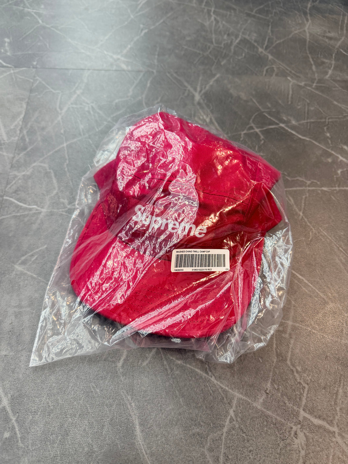 Supreme Washed Chino Twill Camp Cap (FW26) Red