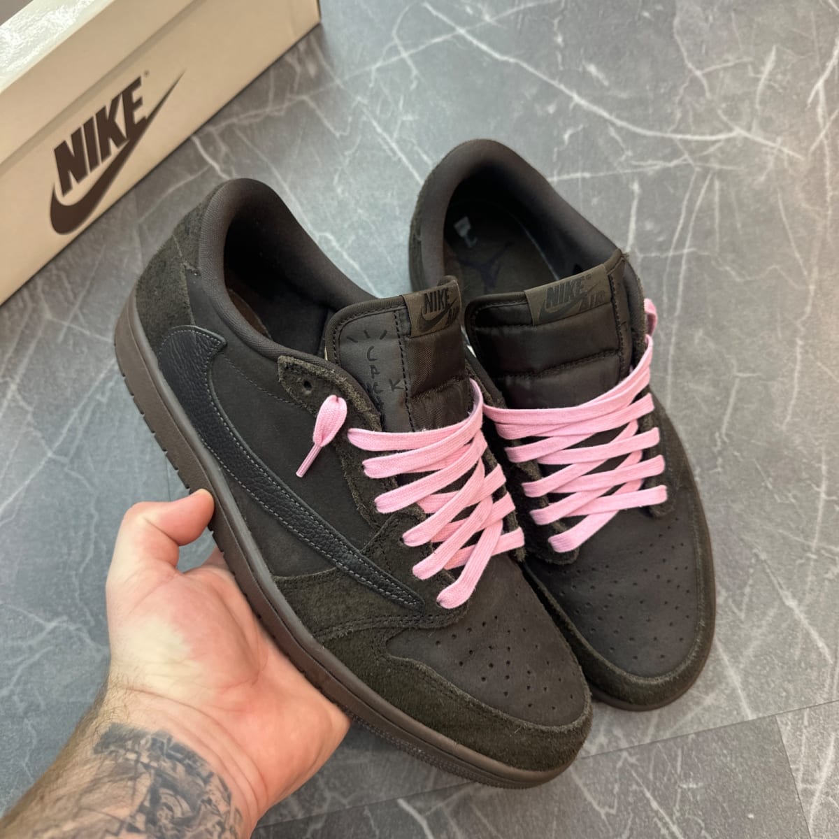 Jordan 1 Retro Low OG SP Travis Scott Velvet Brown (Size 11) (Lightly Worn) - side