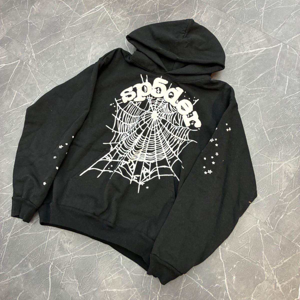 Sp5der OG Web Hoodie Black (Size XL) (Tried On)