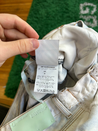 Off-White Bleached Reconstructed Carpenter Jeans (30)