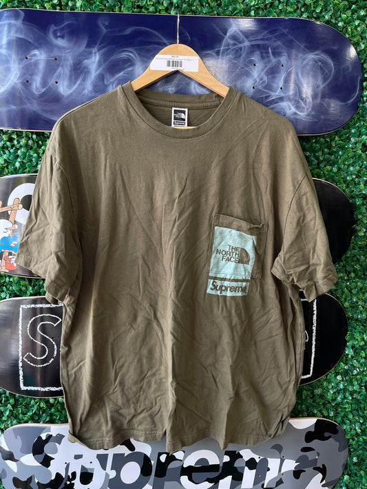 Supreme x North Face Pocket Tee “Olive”