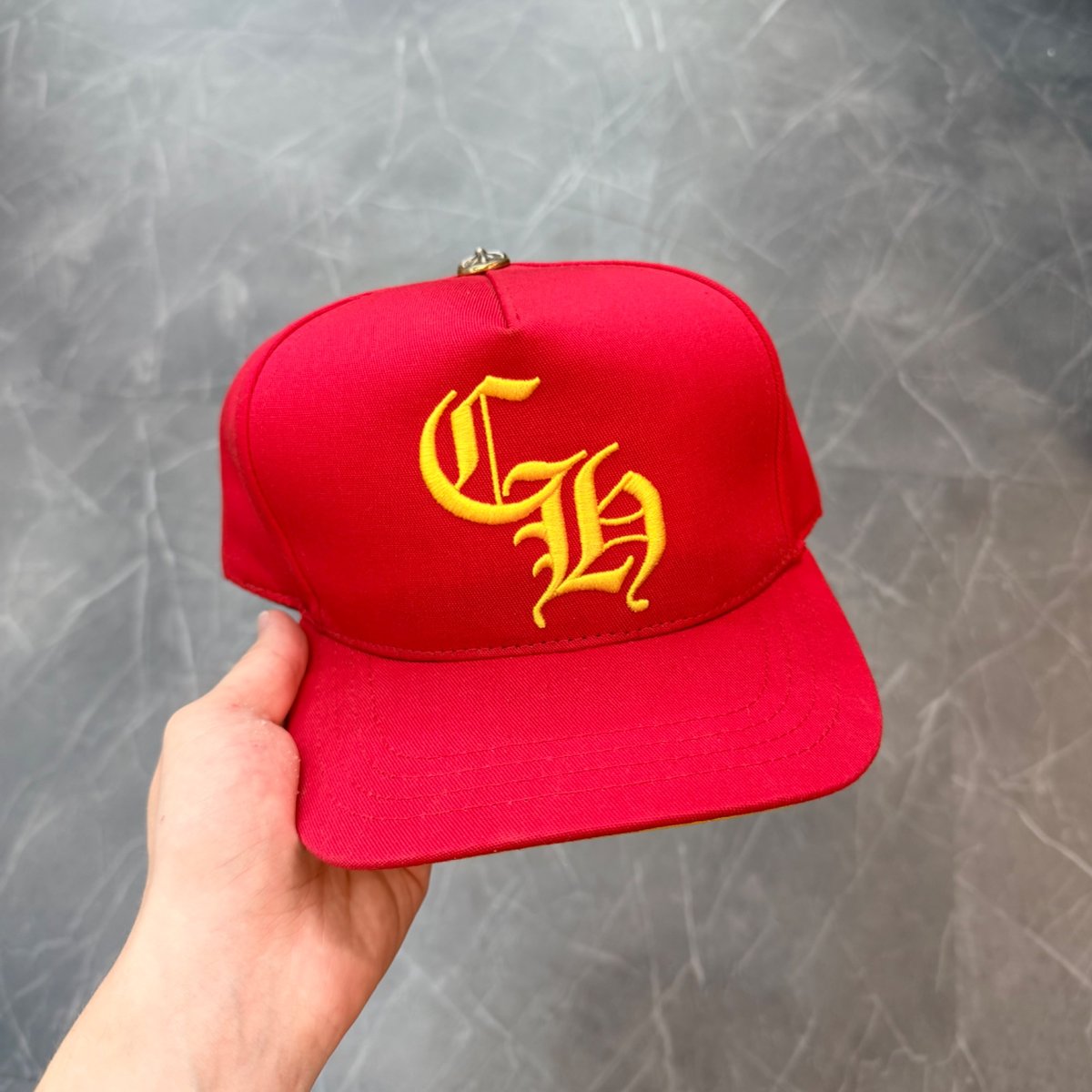 Chrome Hearts CH Silver Button Hat Red/Yellow - Image 1