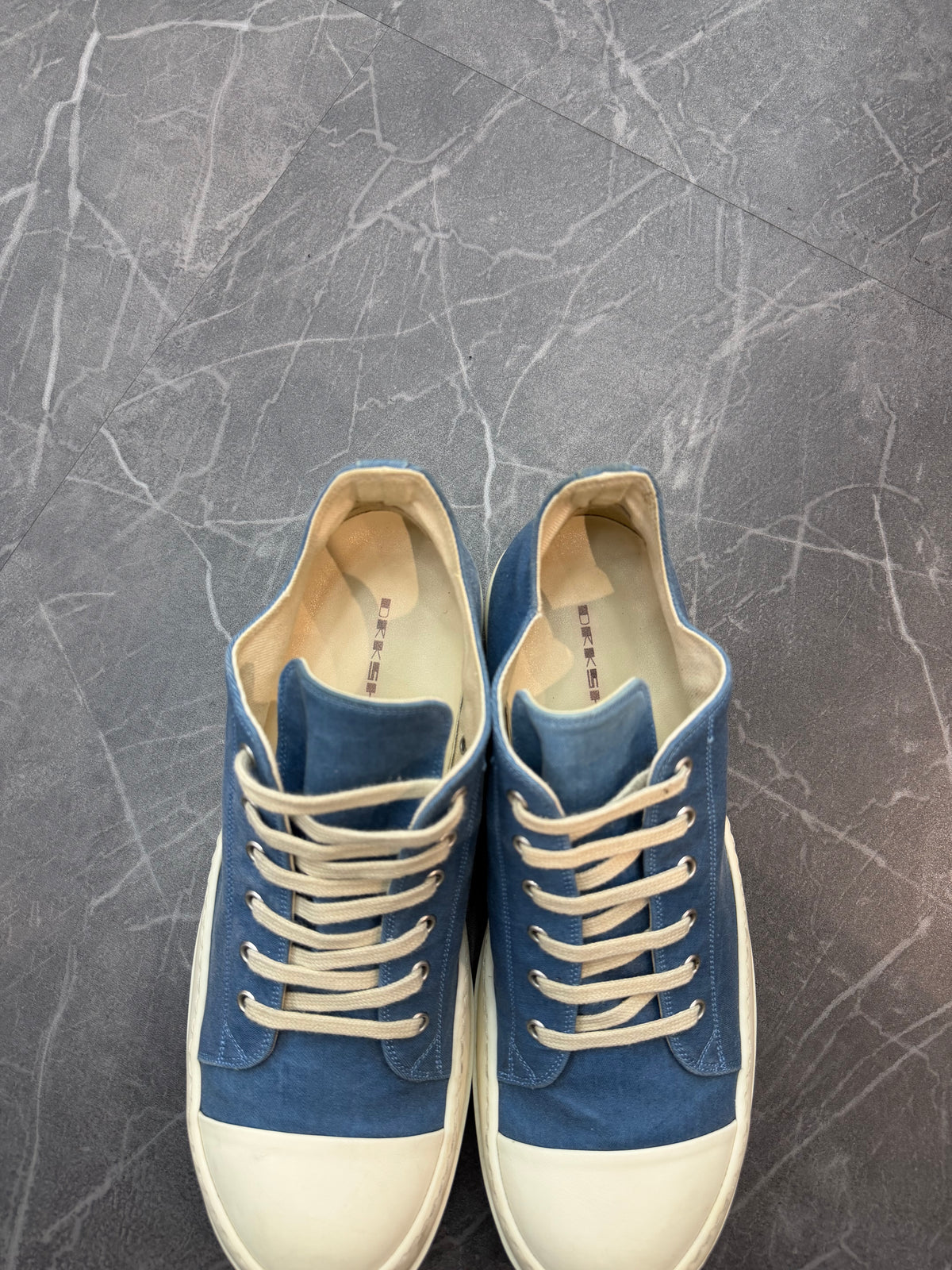 Rick Owens Ramone Cyan Blue Sneakers